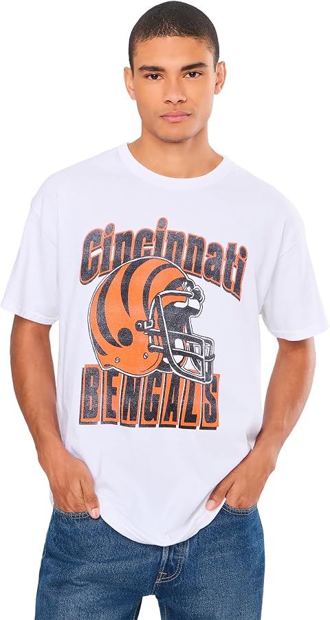 Мужская футболка Junk Food Clothing NFL Cincinnati Bengals Throwback Helmet, цвет: Белый