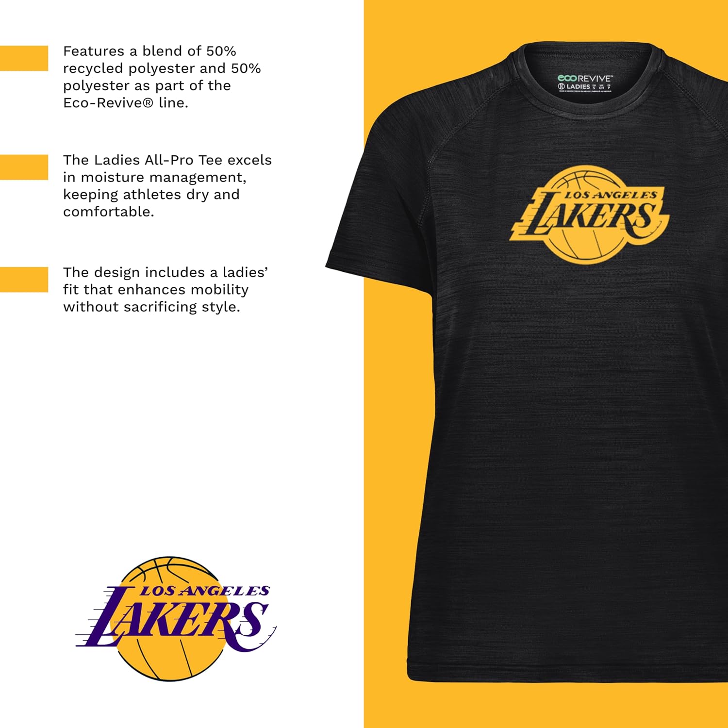 Holloway NBA Women's All-Pro Tee - Athletic, Lightweight and Breathable Shirt for Outdoor Activities
