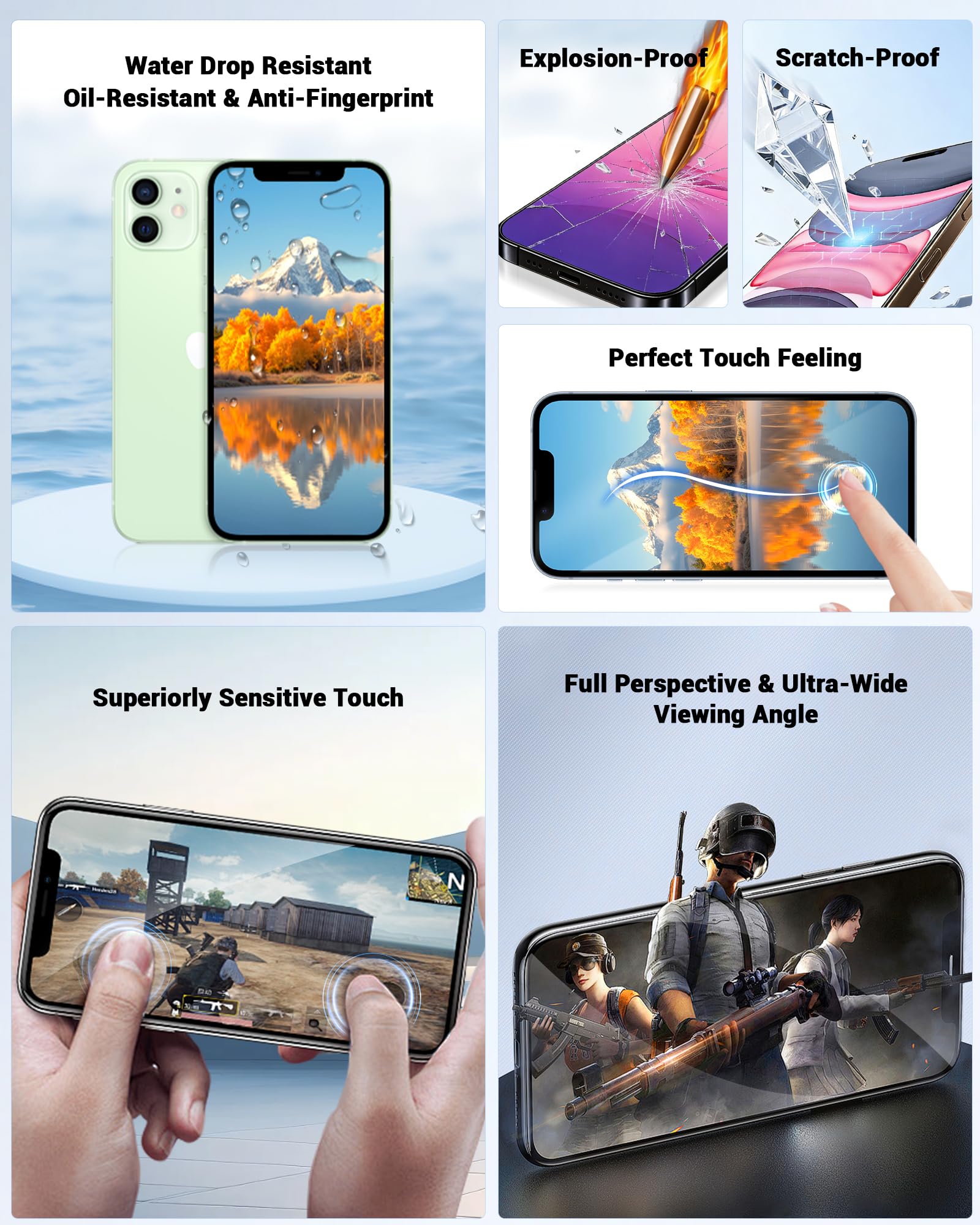 Für iPhone 12/12 Pro Display Ersatz Set 6,1 Zoll 3D Touch Bildschirm mit Rahmen Digitizer inkl. Reparatur Werkzeug & Displayschutz(Modelle A2172, A2402, A2404, A2403, A2341, A2406, A2408, A2407)
