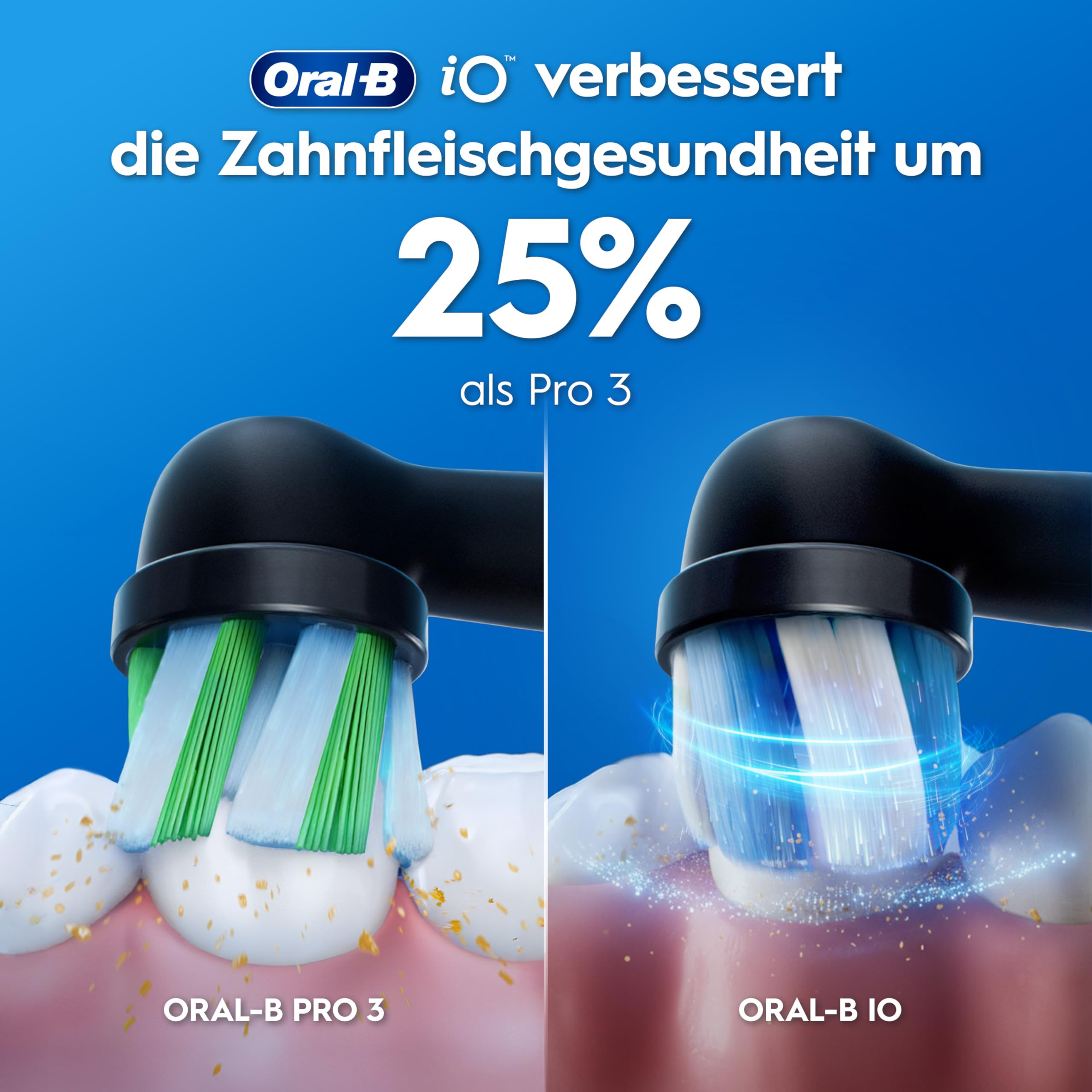Oral-B iO Series 2 Elektrische Zahnbürste, Schwarz | Inkl. 1 Aufsteckbürste, Reise-Etui, GUT GETESTET von STIFTUNG WARENTEST, Electric Toothbrush mit 3 Putzmodi für Zahnpflege