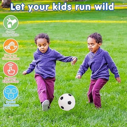 Miniatura 4 de Paquete de 5 pelotas deportivas para niños con bolsa de pelotas para niños pequeños de 1 a 3 años, fútbol, baloncesto, béisbol, voleibol, juguetes