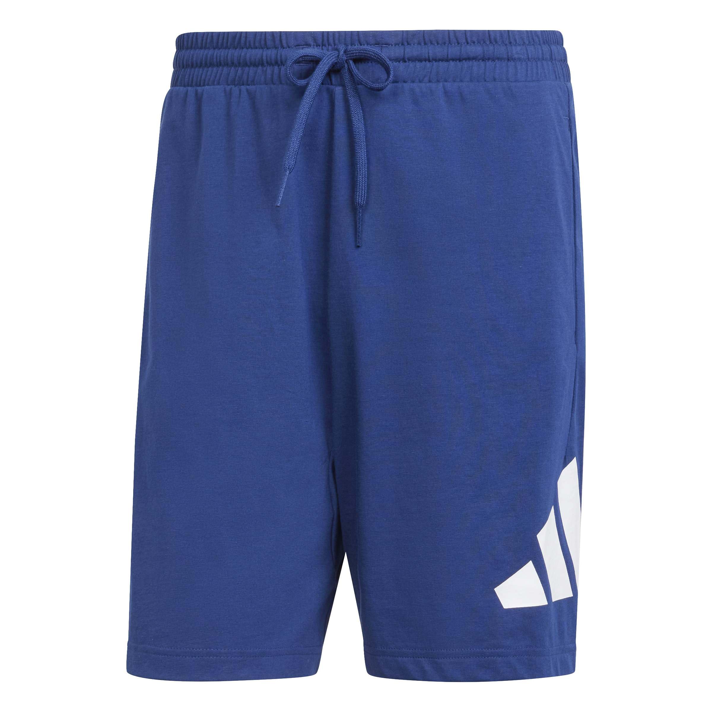 adidas Men's Essentials Big Logo Single Jersey Short Shorts, Dark Blue/White, XXL