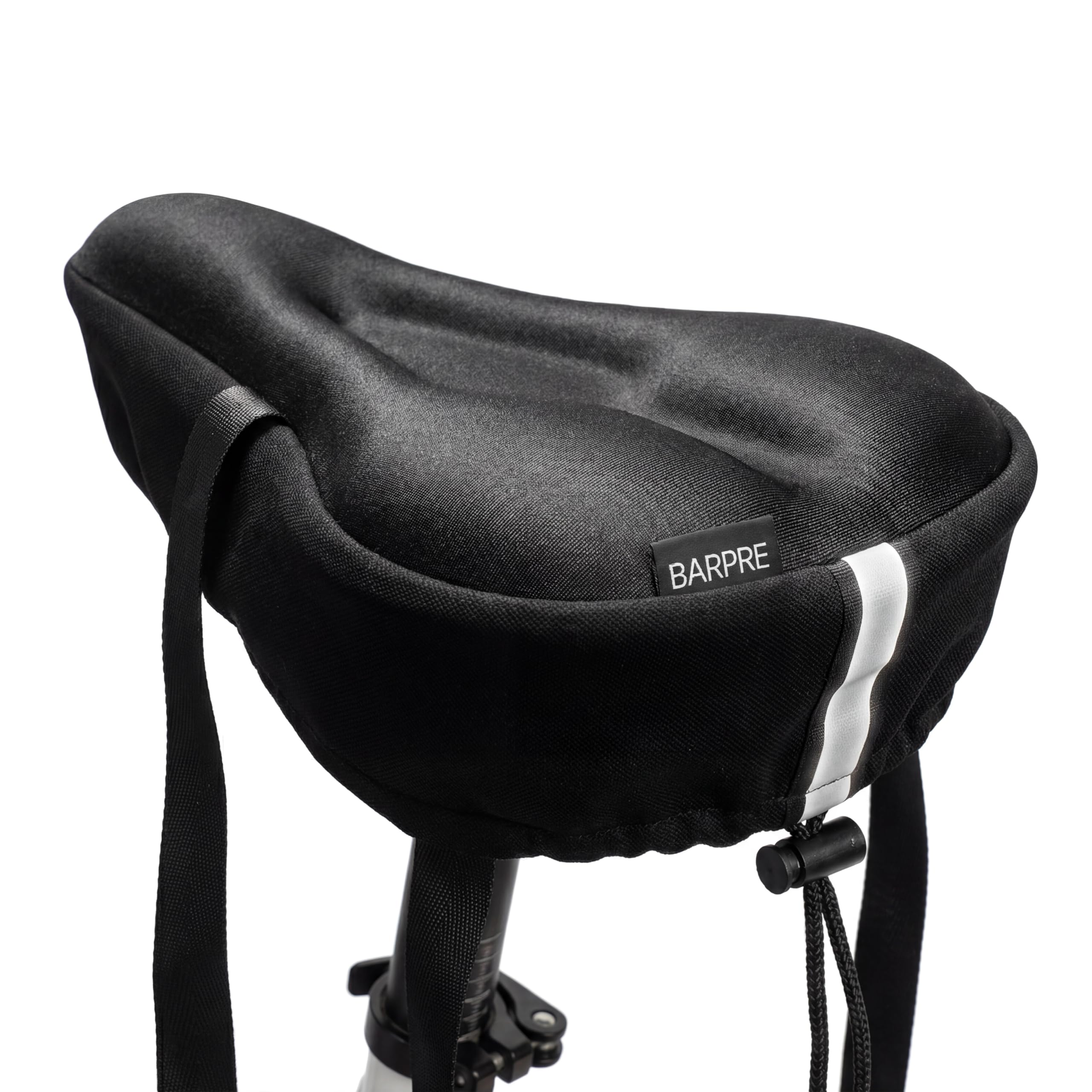 Barpre Gel Bike Seat Cover - Padded Bicycle Saddle Cushion for Men Women, 3.5cm Silicone Comfort for Mountain Road Bikes & Peloton, Non-Slip Stability with Rain Cover & Reflective Strip