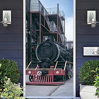 Railroad Steam Train Banner Backdrop Background CrossingÂ Railway TrafficÂ Transportation Vehicle Theme Decor for Boys Men 1st Birthday Party Baby Shower Photo Booth Props Favors Supplies Decorations