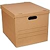 Amazon Basics Moving Boxes with Handles and Lids, 19 x 14.5 x 15.5 in, Brown, 10-Pack, Medium
