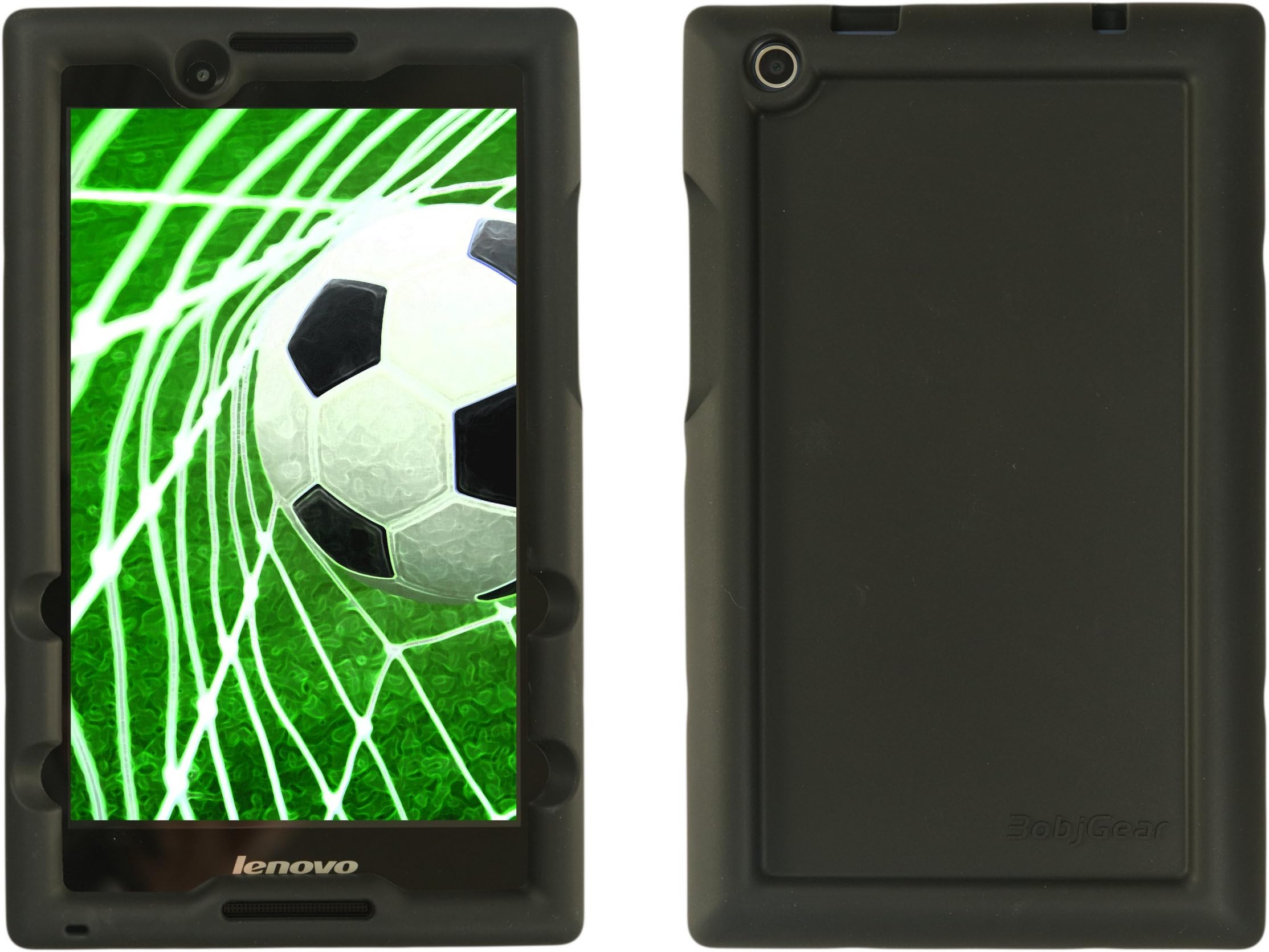Bobj Rugged Case for Lenovo Tab 2 A8-50, A8-50F, Also Tab 3 TB3-850F, TB3-850M, ZA170001US, ZA170003US – BobjGear Custom Fit - Patented Venting - Sound Amplification - Kid Friendly (Bold Black)
