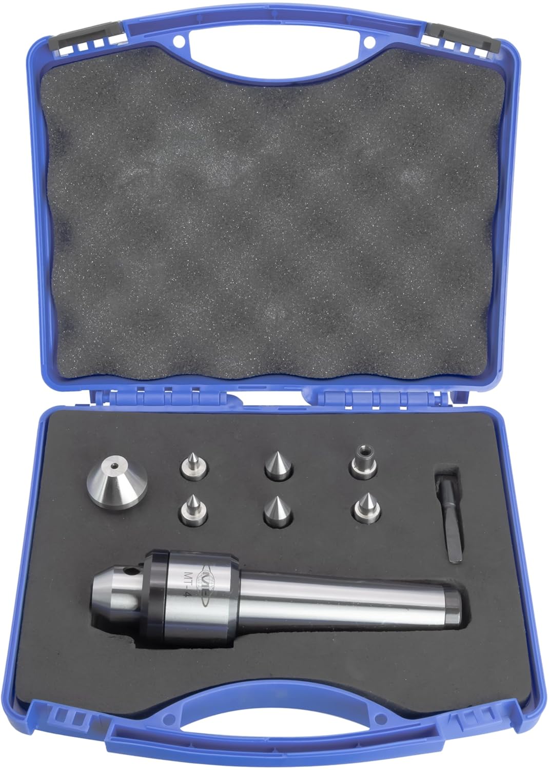 CME 9 pc Multi-Purpose Live Center Set, Morse Taper 4 Shank, Includes 7 Interchangeable Tips