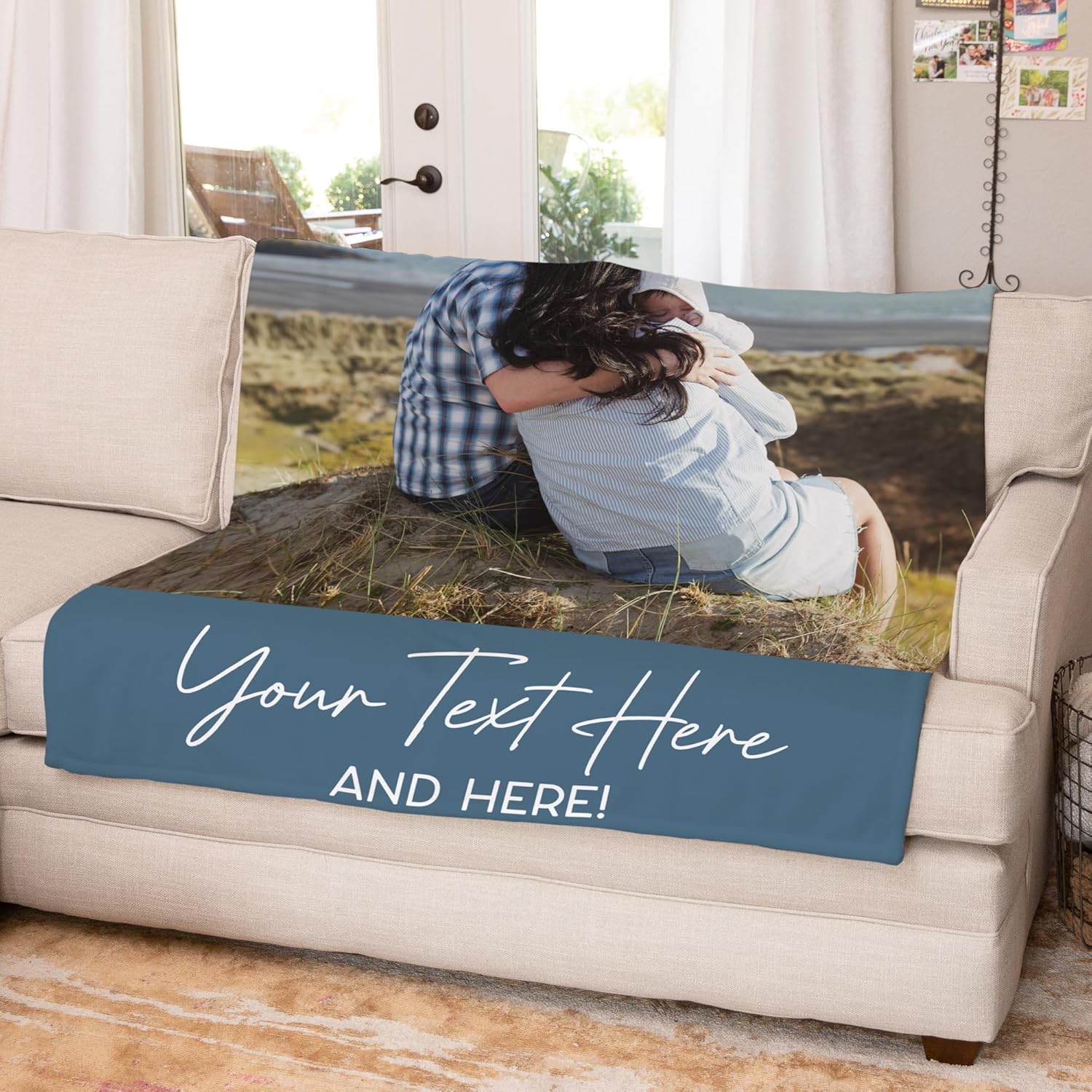 Hickory Hollow Designs Customized Blankets with Photos, Picture Blanket, Personalized Blankets for Adults, Customizable Blanket, Custom Photo Gifts, Soft Throw Blanket, Your Text Here, 60x80(Large)