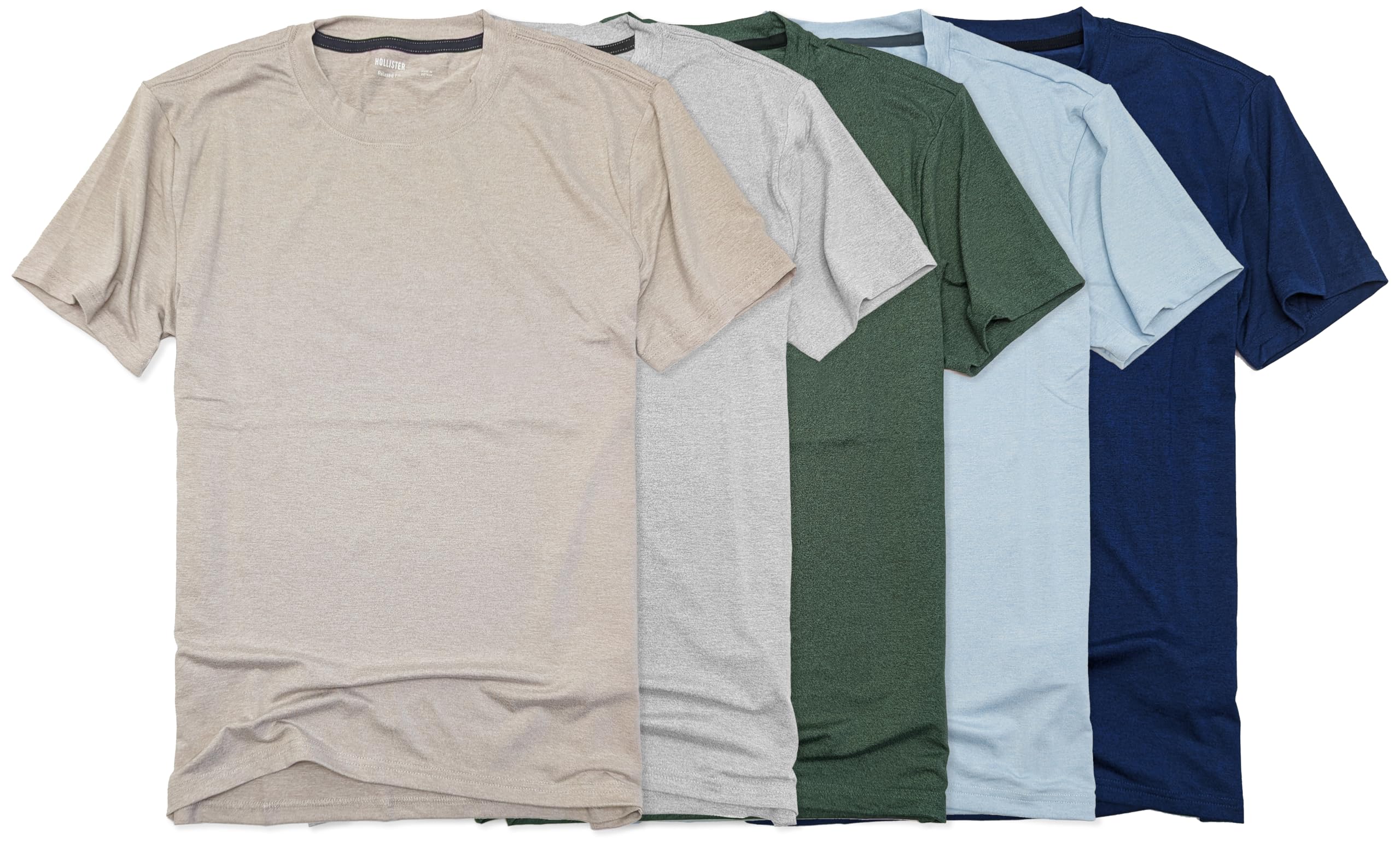 Hollister Men’s Crew Neck Relaxed Fit Stretch T-Shirt (Single/Packs) HOM-R