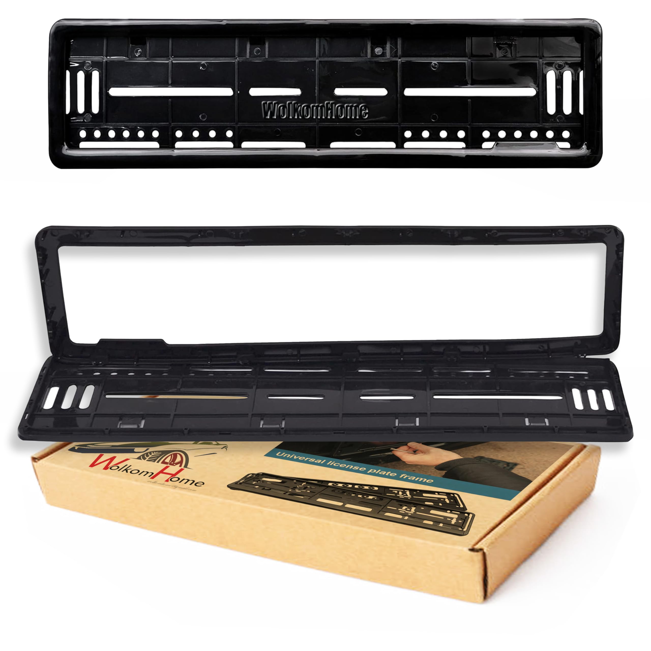 WolkomHome car Number Plate Frame High Security Registration Plates Holders Frame Set of 2 for Pulse
