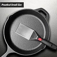 Vista 9 de Espátula pequeña para sartén de hierro fundido, mango de silicona de tang completo, resistente al calor, volteador comercial de grado pesado