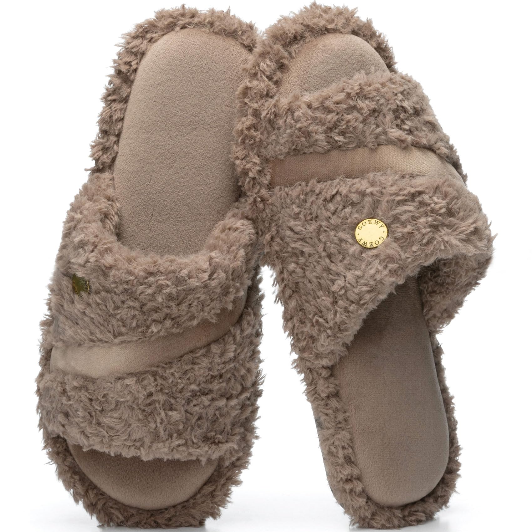 Open Toe Womens Slippers Indoor Outdoor Comfy Memory Foam Slip On House Bedroom Slides Shoes Gifts for Women