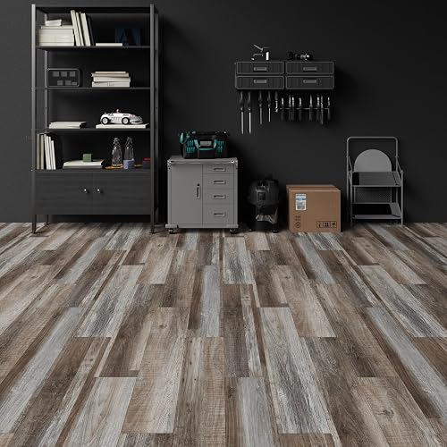 ATOPOSE Revêtement de sol en vinyle autocollant pour installation à faire soi-même, 36 planches aspect bois de 5,02 m², bloc de chêne, imperméable et résistant aux rayures, pour salle à manger, - 2