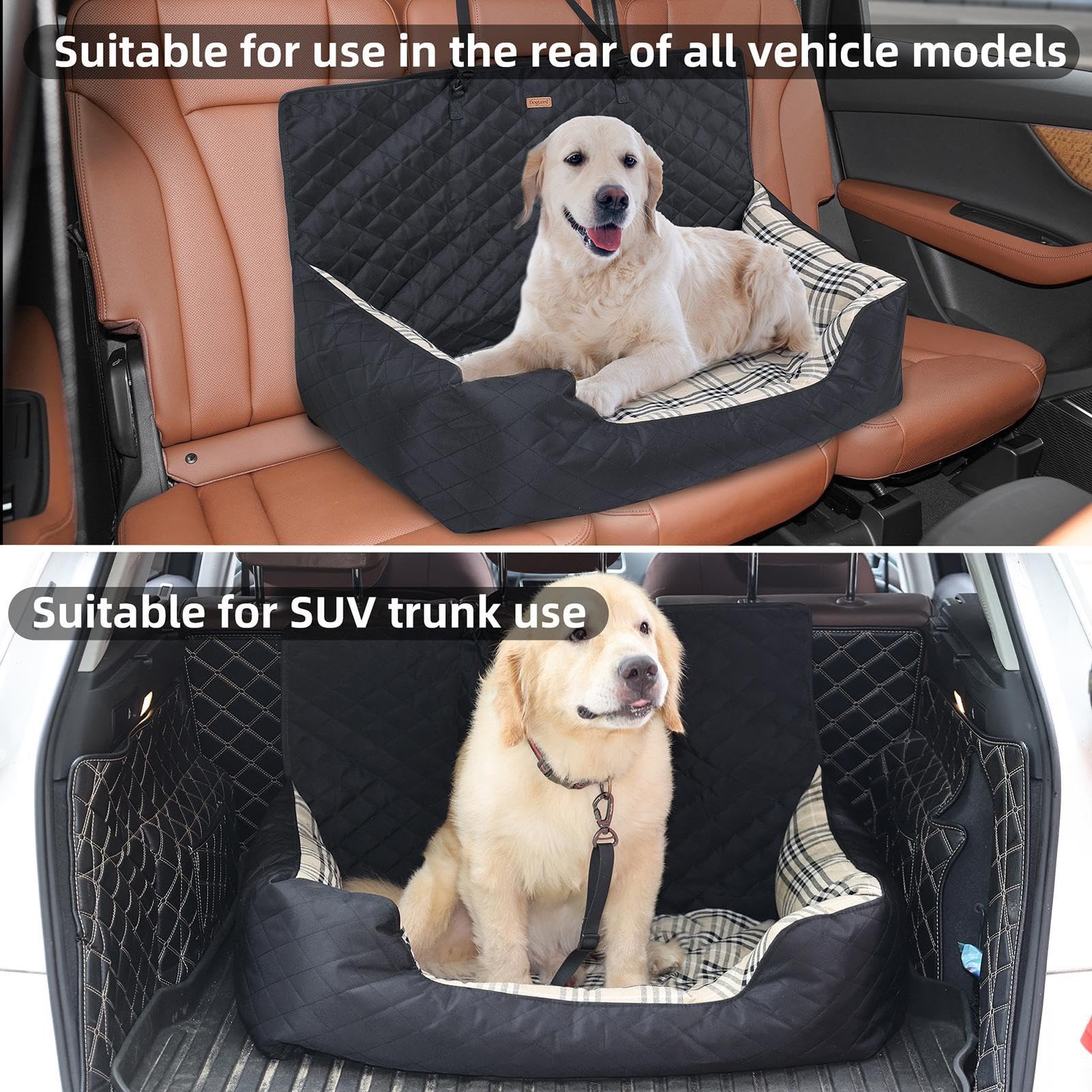 Asiento elevador para mascotas, cama de coche de viaje, multifuncional | para mascotas, cama transportadora de viaje para mascotas, protector de asiento de coche para perro, accesorio de viaje para