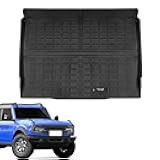 Custom for 2021-2025 Ford Bronco 4 Door Cargo Mats Trunk Liner All Weather TPE Protection Mat Accessories (Not for 2 Door and Sport)