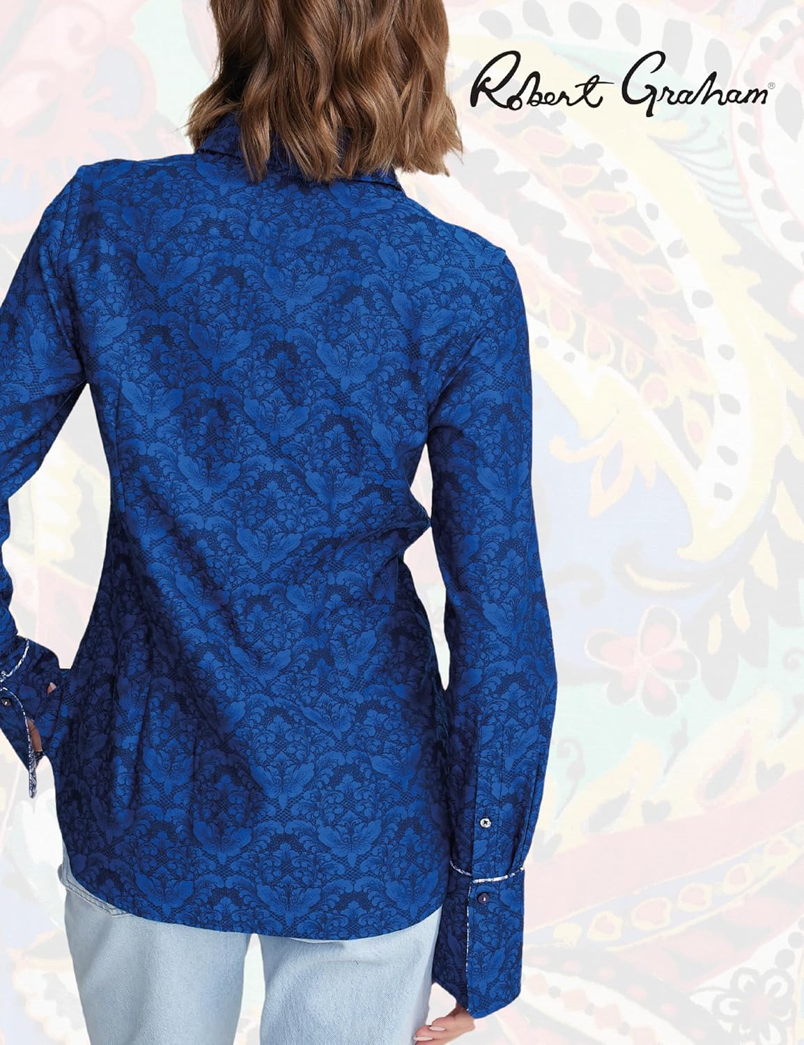 Robert Graham Womens Priscilla Long Sleeve Woven Button Down Shirt - Image 3