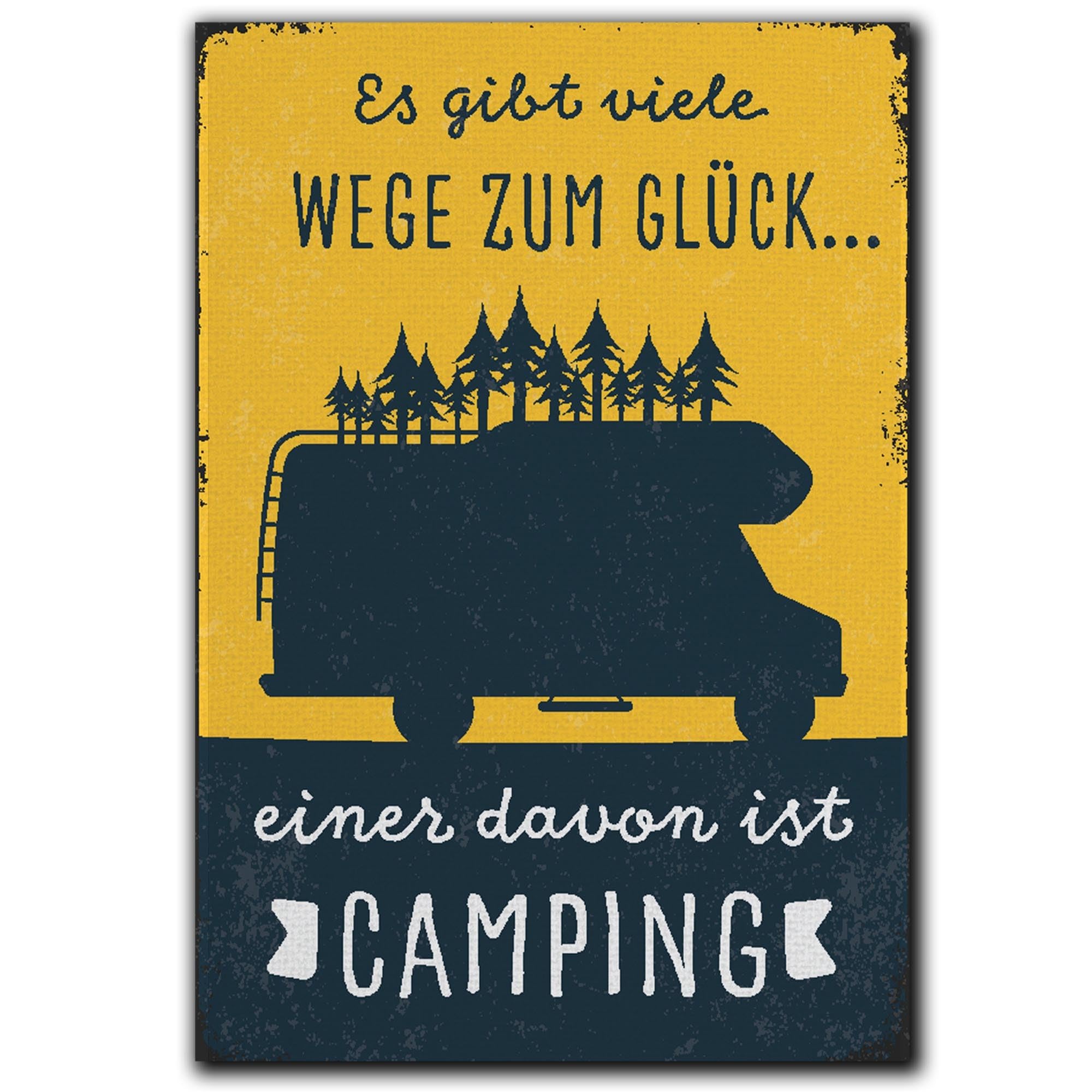 LANOLU Fridge Magnets Funny Camping Happiness Gifts for Campers Funny Magnets with Sayings and Funny Motifs 8 x 5.5 cm