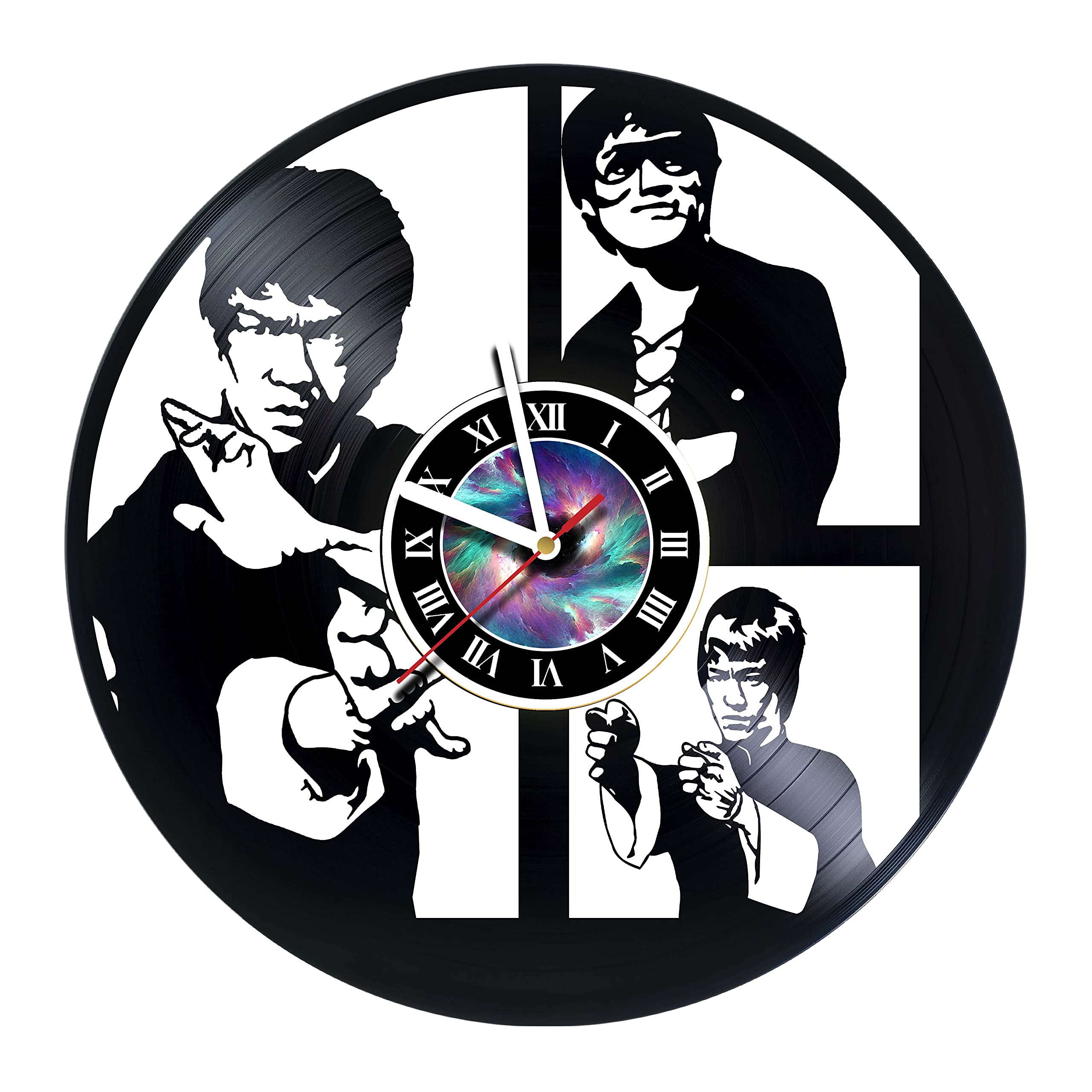 Vinyl Clock Compatible With Bruce Lee Vinyl Records Wall Clock Wall Art Room Decor Handmade Decoration Party Supplies Theme Birthday Gift Original Present for Actor's Fans Vintage