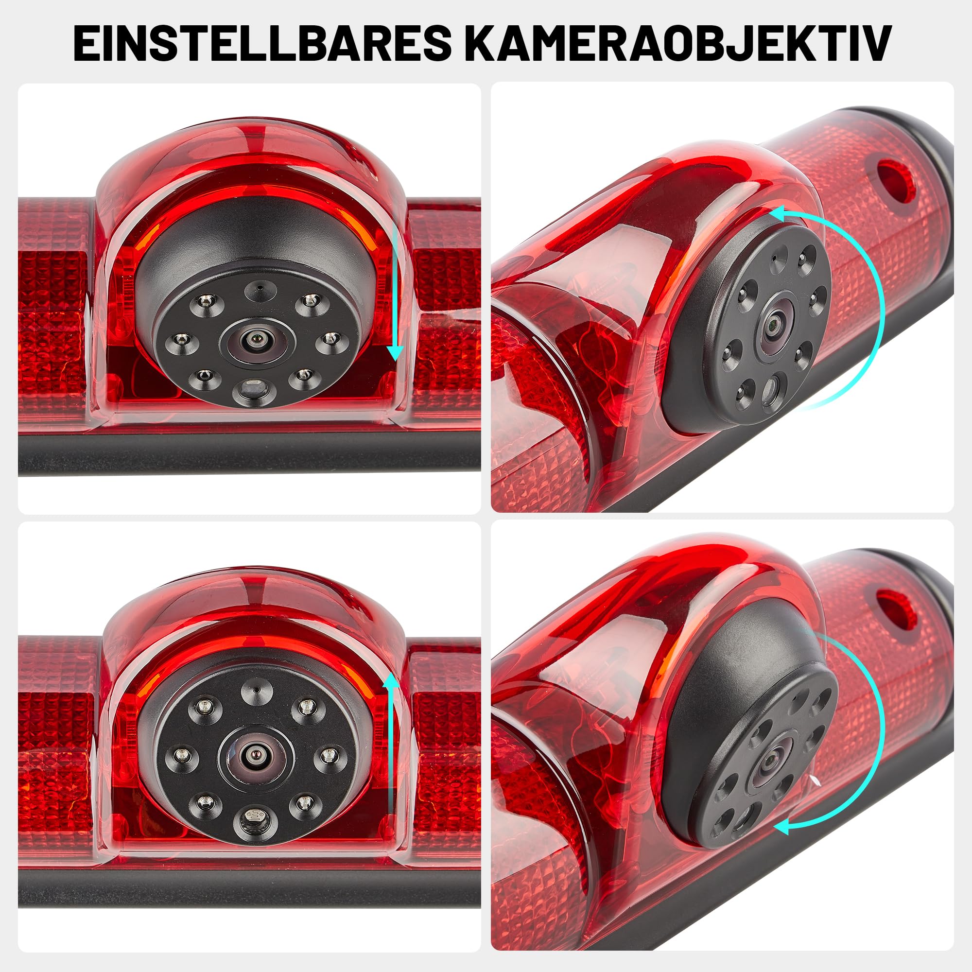 RED WOLF Auto Rückfahrkamera für 2006-2020 FIAT Ducato Citroen Jumper Peugeot Boxer Van der Drittes Bremslichtkamera 3rd Dach Bremslicht Autokamera