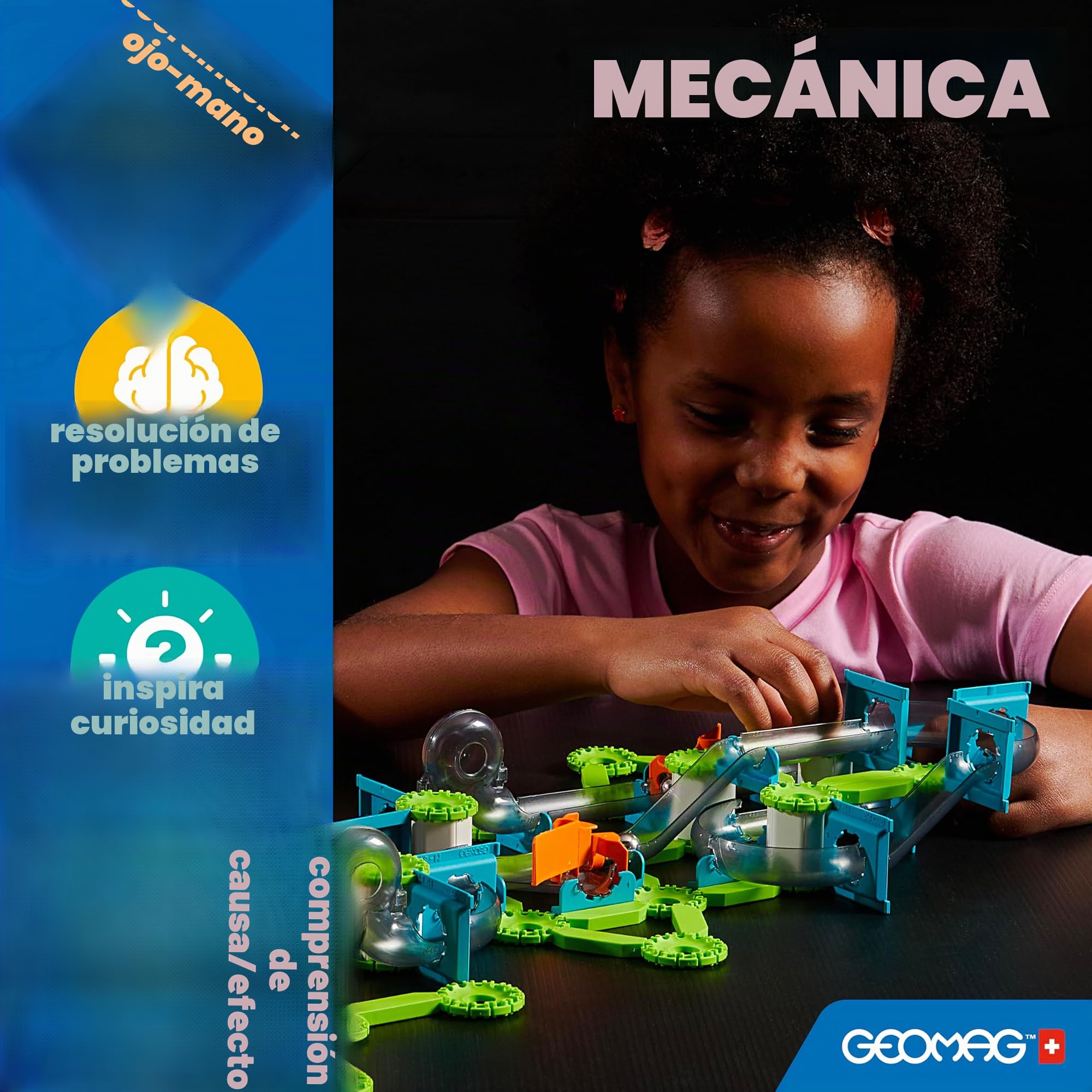 Geomag - Mechanics Motion Magnetic Gears - Juego Educativo y Creativo para Niños - Bloques de Construcción Magnéticos - Juego de 96 Piezas