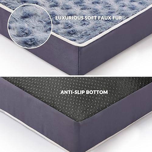 Miniatura 3 de Figopage Cama ortopédica de espuma viscoelástica para perros grandes, cama impermeable para perros, alfombrilla lavable para mascotas con funda