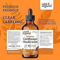 Vista 9 de Wild & Organic Cordyceps Tintura - Extracto de hongo Cordyceps Sinensis para apoyo inmunológico y energético - Suplemento líquido de hongos - Gotas