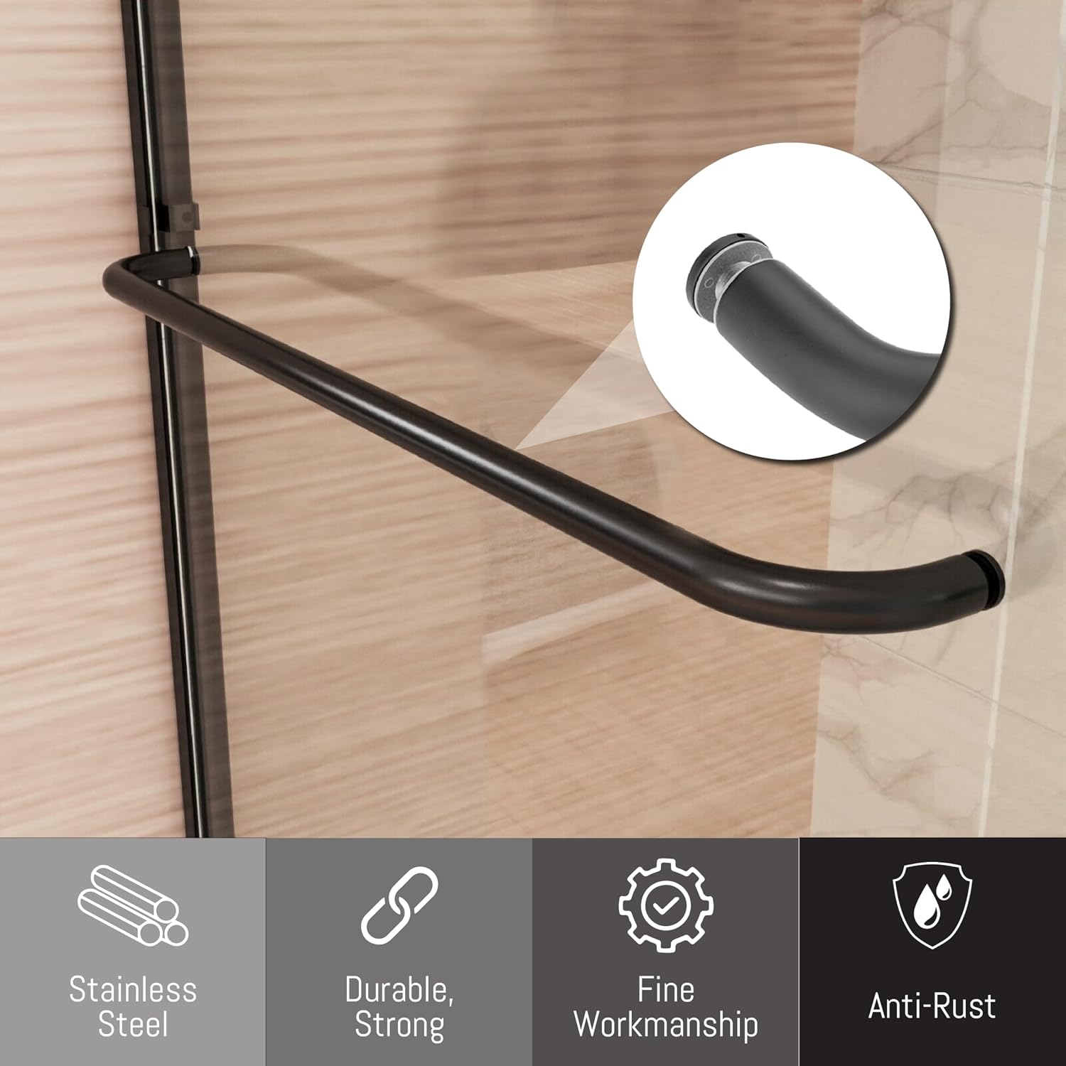 Generic Shower Door Towel Bar 18"" Oil Rubbed Bronze
