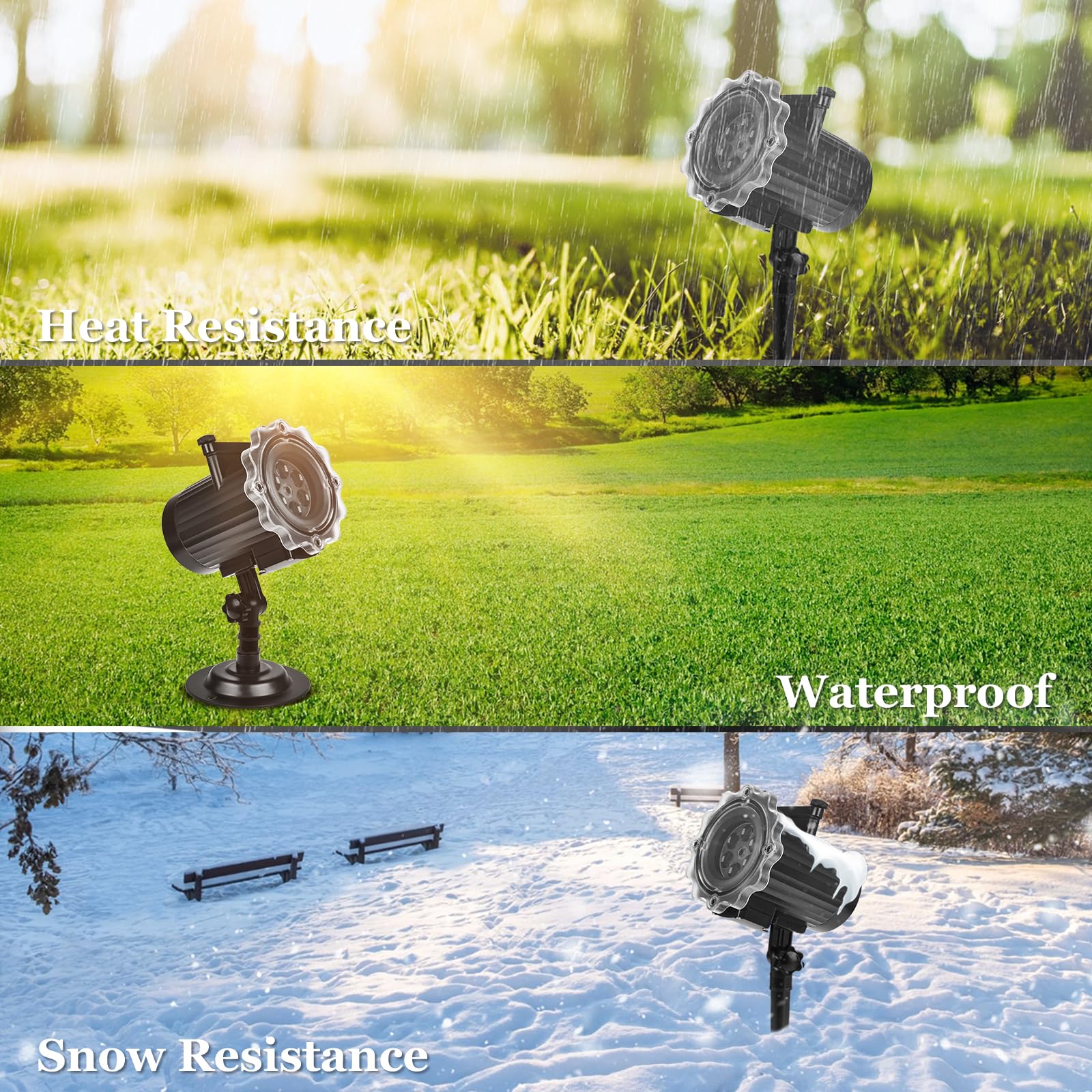 Proiettore Luci Natale, Proiettore Luci Natale Esterno 16 Diapositive Modelli con Telecomando e Timer, Impermeabile IP65 Proiettore Natale Esterno & Interno per Natale Giardino