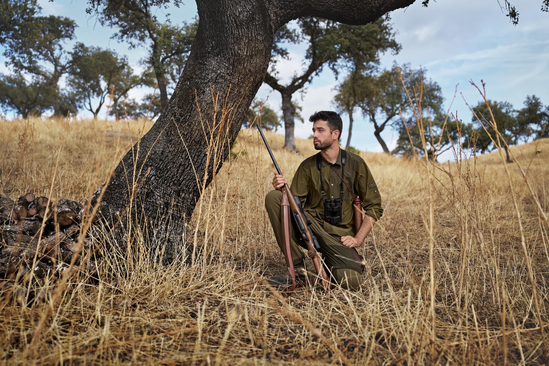 Härkila | Logmar Lightweight L/S-Shirt | Professionelle Jagd Kleidung & Jagd Zubehör | Skandinavische Qualität Made to Last | Farbe: Dark Olive/Willow Green, M