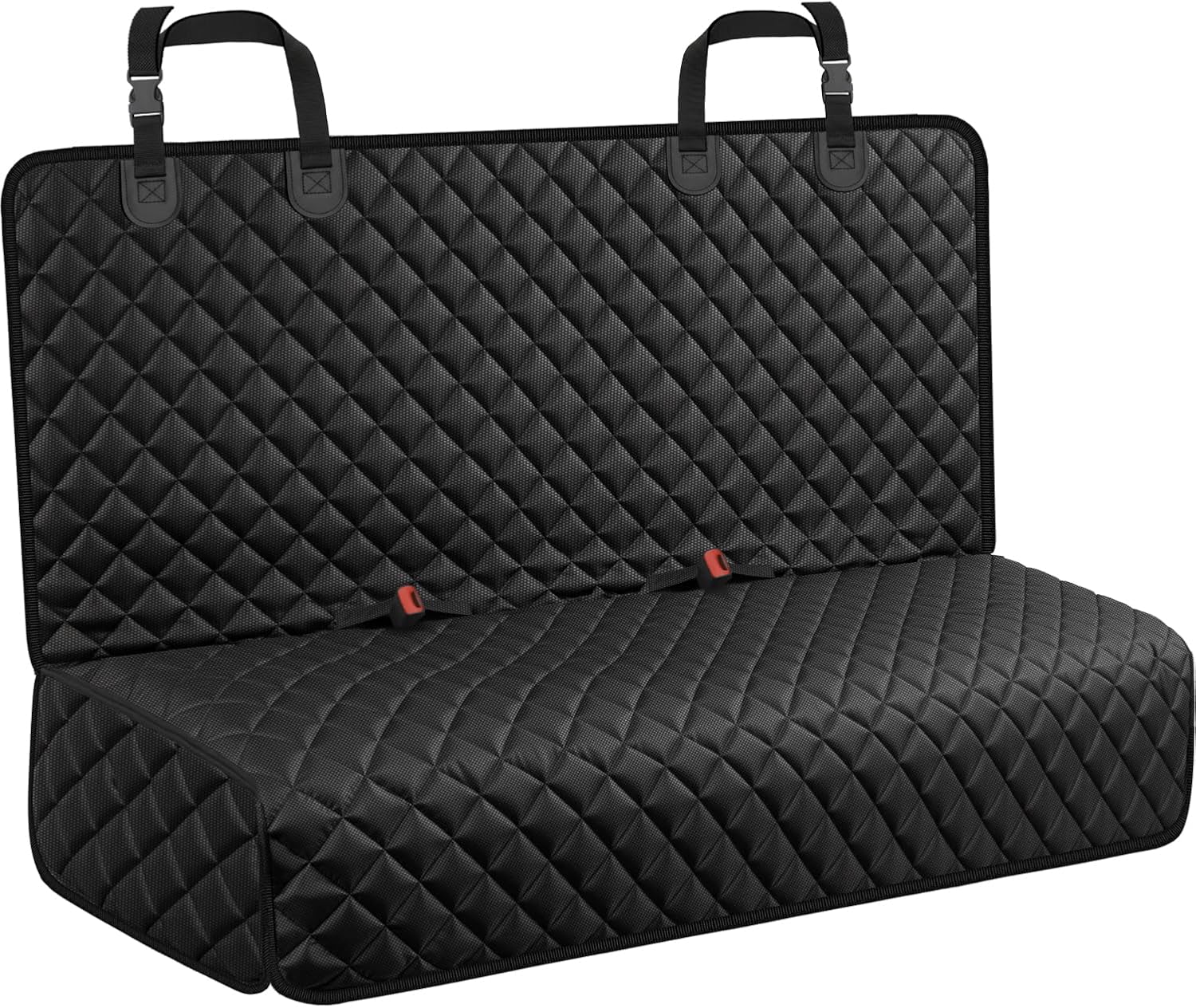URPOWER Dog Car Seat Cover for Back Seat - Waterproof Non-Slip Car Seat Protector for Dogs Pet, Scratchproof Back Bench Seat Covers for Compact Cars Small SUVs, Black