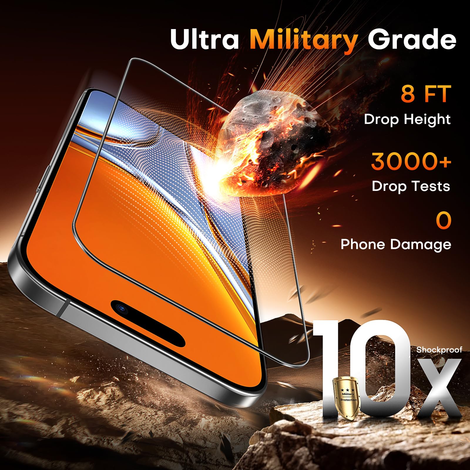 TOCOL Pellicola Vetro Temperato per iPhone Air, Rimozione Automatica Della Polvere, Senza Bolle, Durezza 9H, Copertura Completa, Compatibile con Custodie, Pellicola per iPhone 17 Air, 2 Pezzi