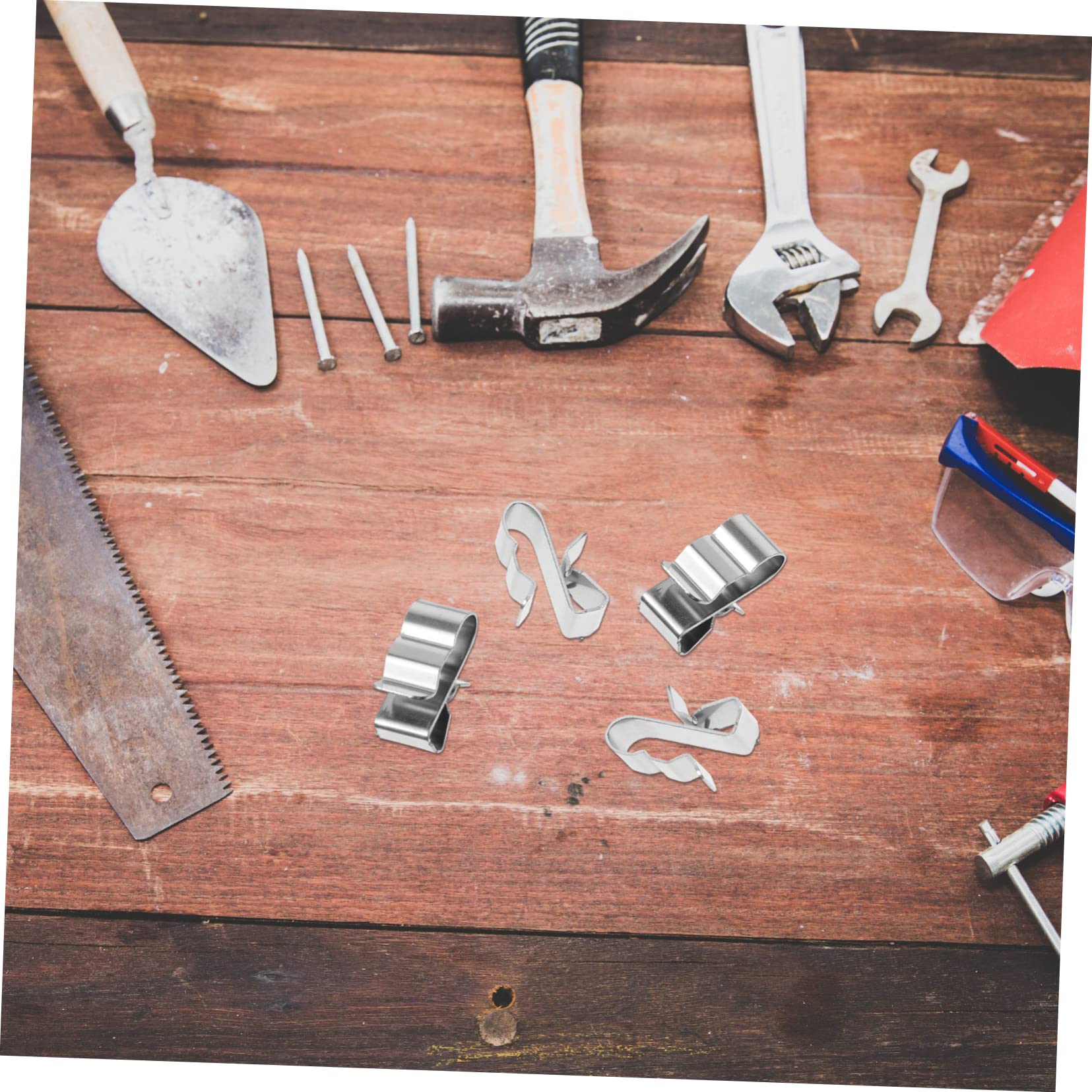 BELLIFFY 50 Pcs Wire Clamp Trailer Wiring Clips Patch Cable Automotive Wire Adjustable Hitch Rv Accessories Wiring Kit Trailer Wire Management Clip Car Hooks Heater Silver Stainless Steel