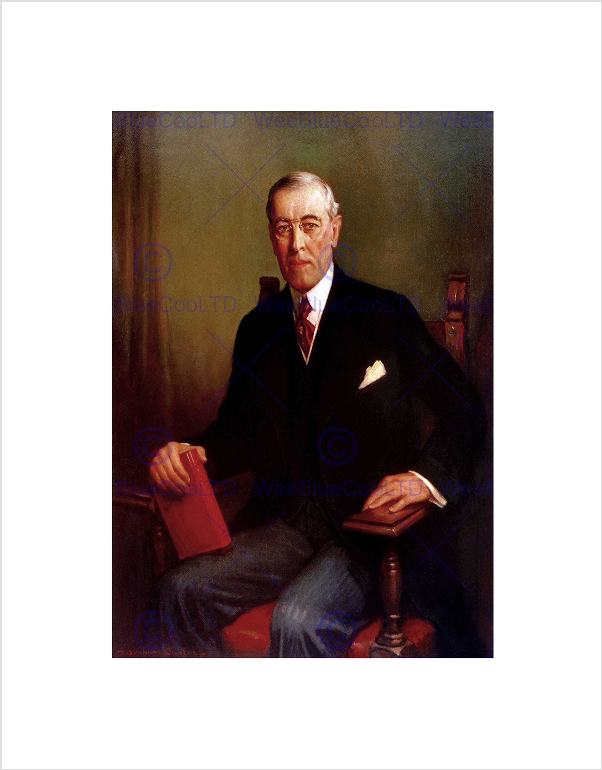 Wee Blue Coo PAINTING PORTRAIT COOTES PRESIDENT WOODROW WILSON FRAMED ART PRINT B12X3973