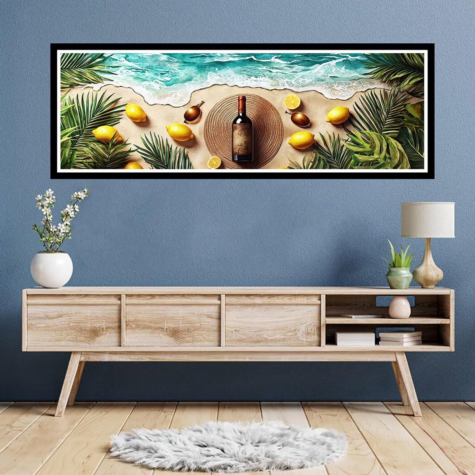5D DIY plaża diamentowe malowanie duży rozmiar 100 x 300 cm, diamentowe malowanie dla dorosłych, malowanie diamentowe malarstwo haft ścieg krzyżykowy kryształ górski kreatywny zestaw do dekoracji