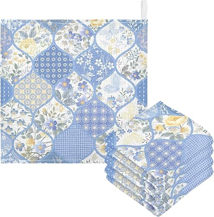 Amazon Co Jp ハンドタオル タオルハンカチ ガーゼ ベビータオル ミニタオル おしゃれ フローラル 藍色 ヴィンテージ 花柄 可愛い かわいい 人気 携帯用 綿100 赤ちゃん 3枚セット 30 30cm Home Kitchen
