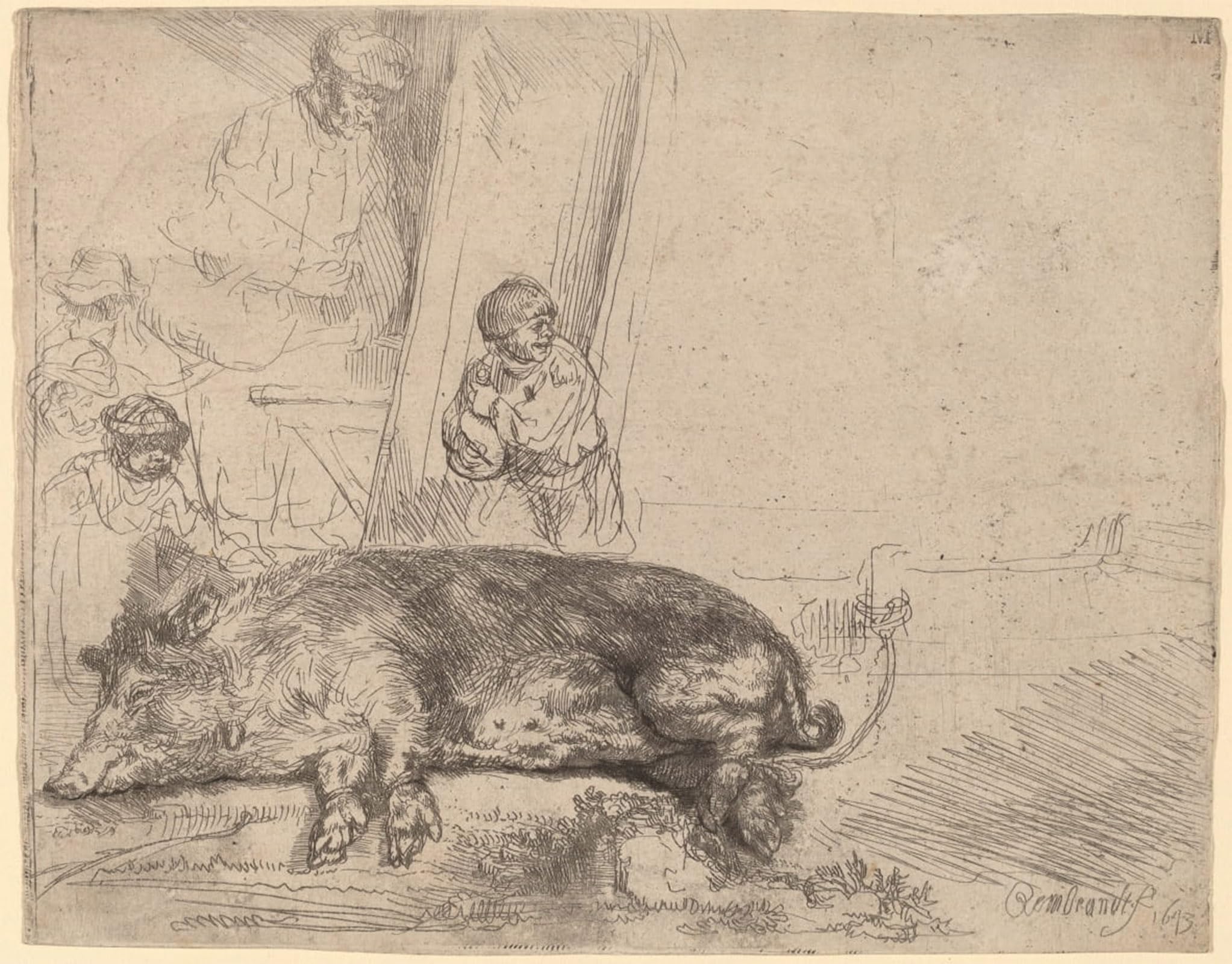 ARTXLXXBN Famous Art Print Poster Vintage Wall Art The hog by Rembrandt van Rijn Canvas Art Poster for Home Decor 60x90cm