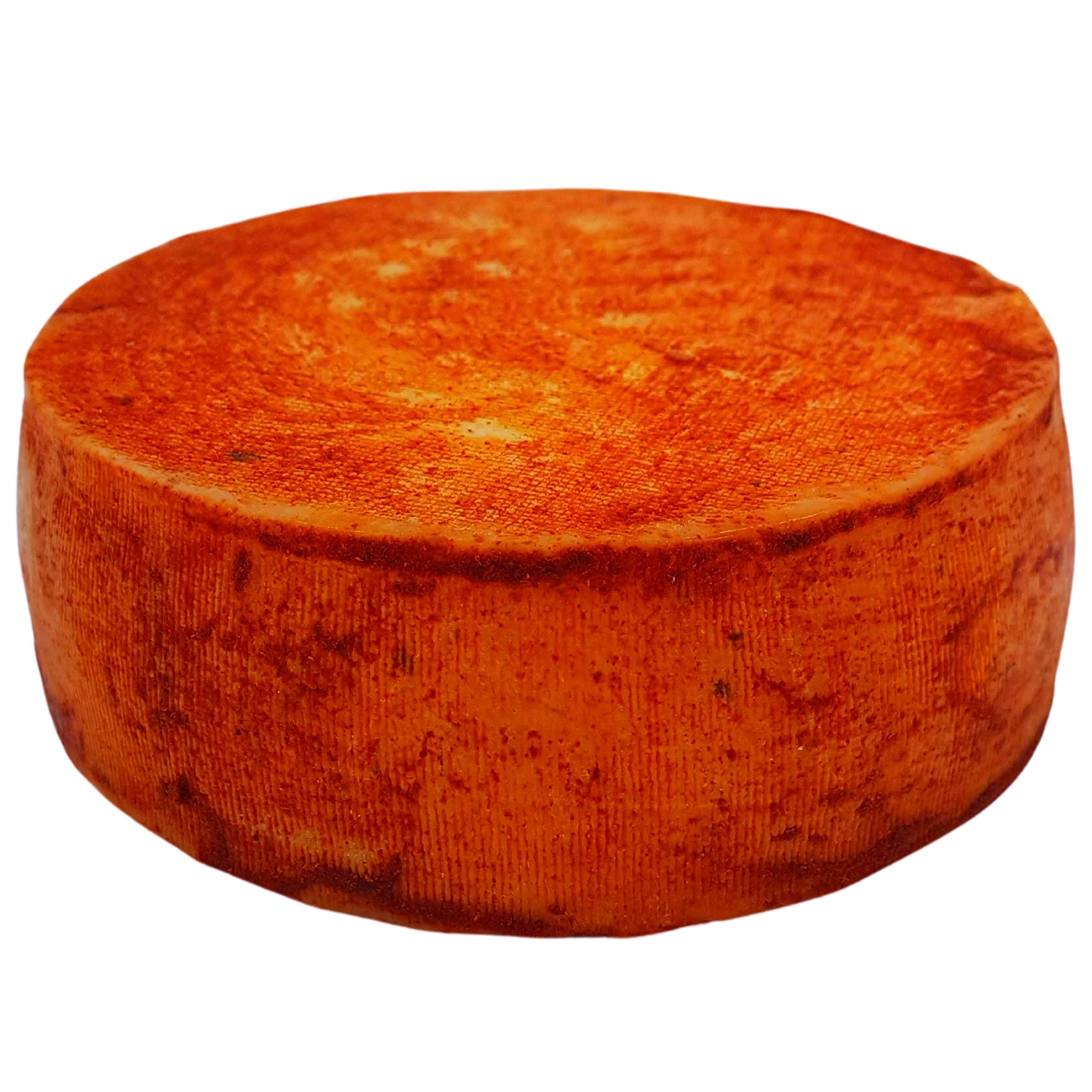 Queso de Cabra Curado al Pimentón - Queso Extremeño - Elaborado con leche pasteurizada de Cabra - Peso Aproximado 800 gramos - Madurado De 45 días a 2 meses, con Pimentón de la Vera.