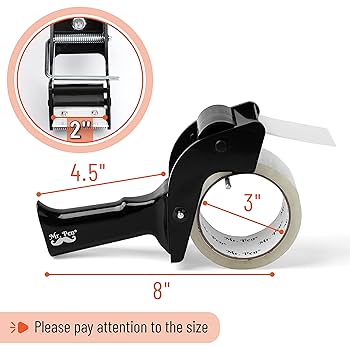 Mr. Pen - Packing Tape Dispenser Gun 2-Inch, 2 Pack With 2 Rolls Tape, Heavy Dut