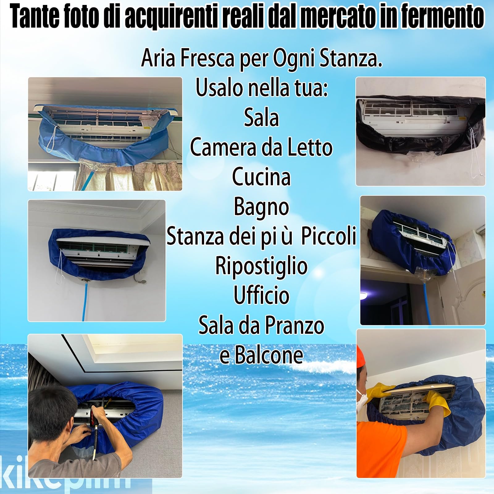 Kit di pulizia profonda per la pulizia dei condizionatori,Sacchetto per la pulizia del condizionatore d'aria con tubo flessibile dell'acqua(13 pezzi, piccoli, rosso）