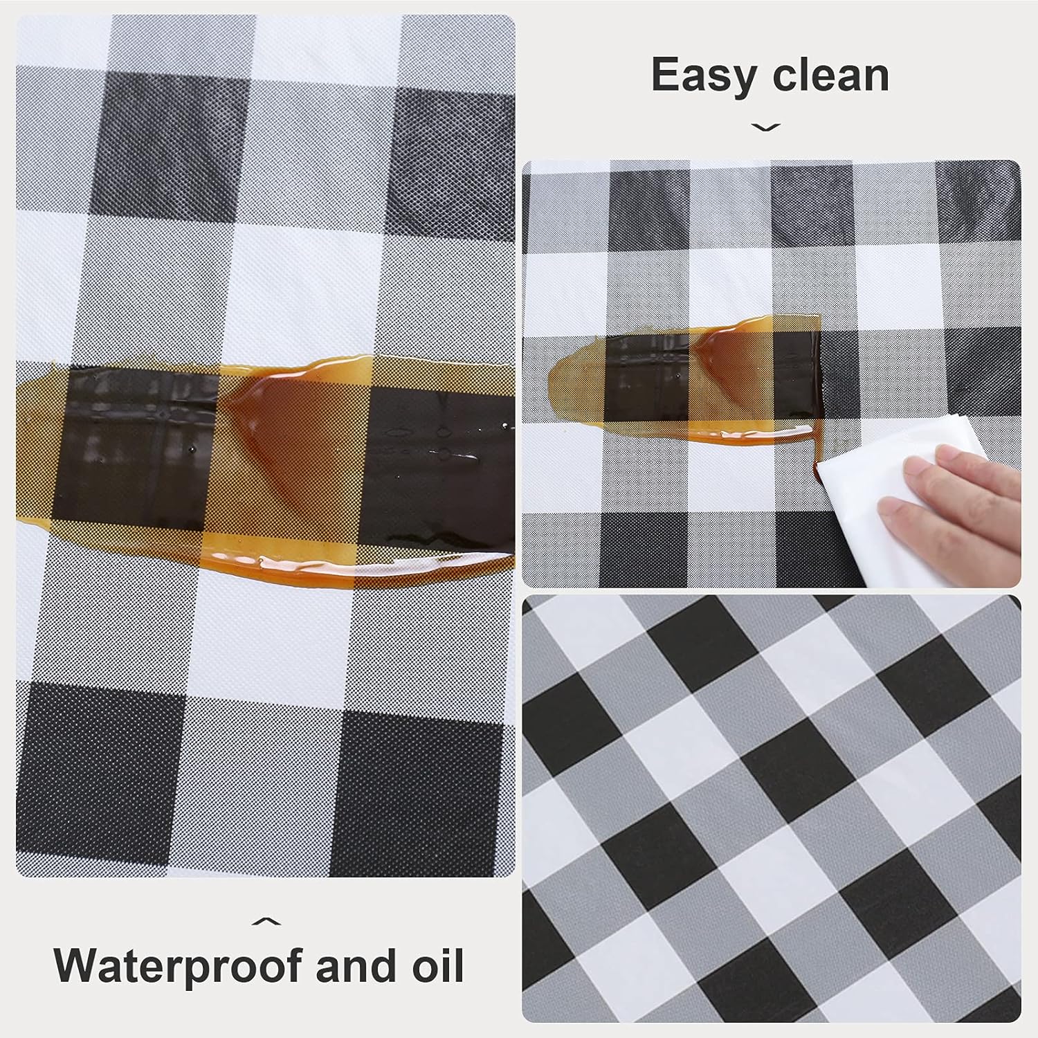 Vinyl Tablecloth with Flannel Baing, Cheered Vinyl Plastic