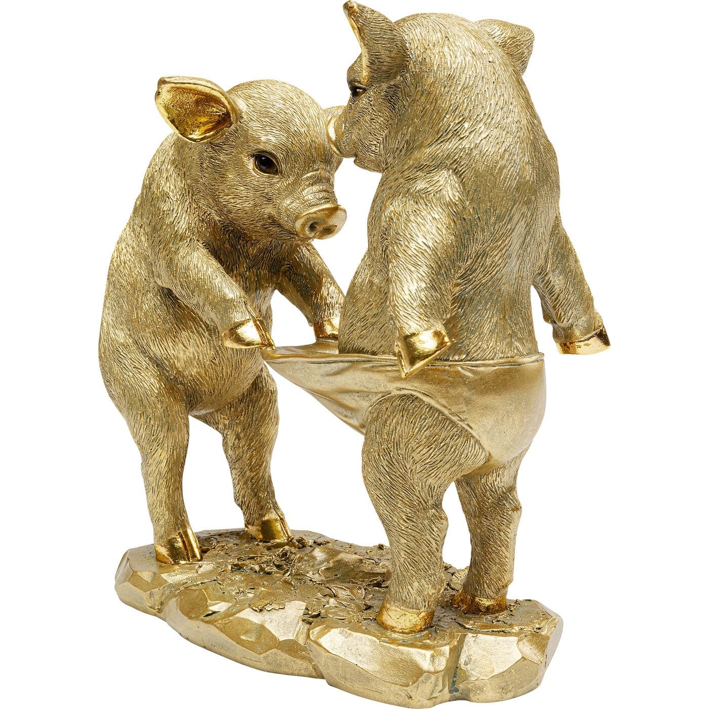 Kare Design Deko Figur Pig Party, Gold, 20x11x21 cm (H-B-T)