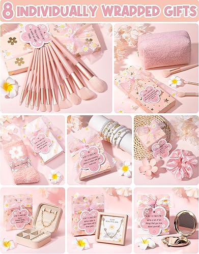 Miniatura 4 de Cesta de Pascua para adolescentes y adolescentes, 8 piezas de regalo de cumpleaños para adolescentes, regalos de moda con divertidas etiquetas