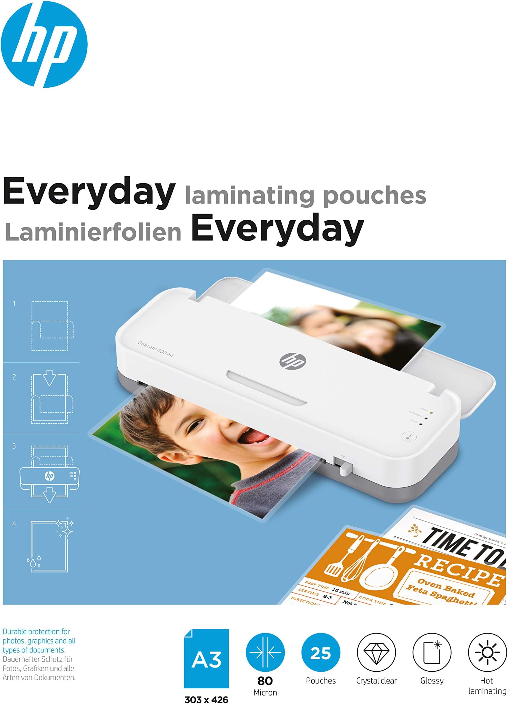 HP Everyday Laminating Pouches A3 80 Micron 25x