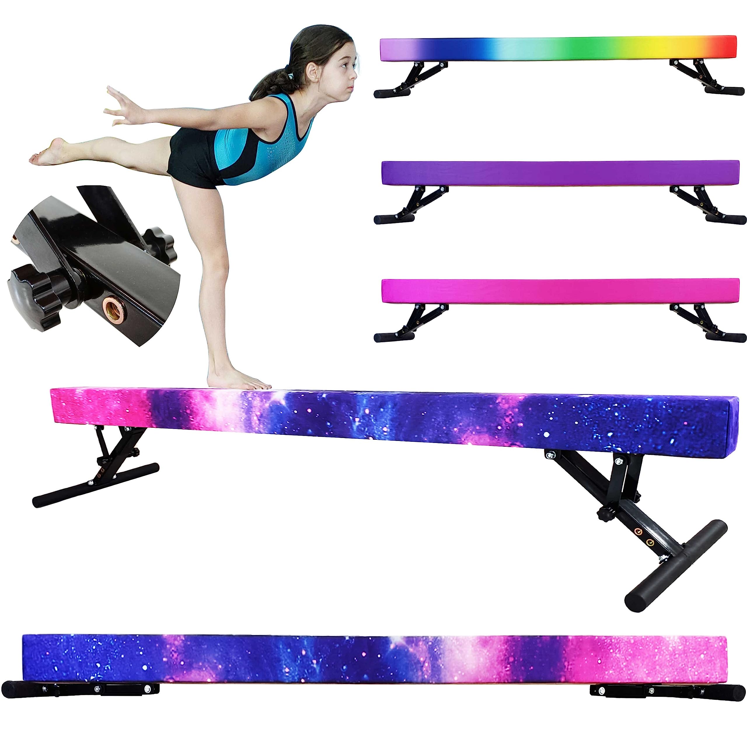 FC FUNCHEER Adjustable balane Beam for Kids 8FT Gymnastics Beam high