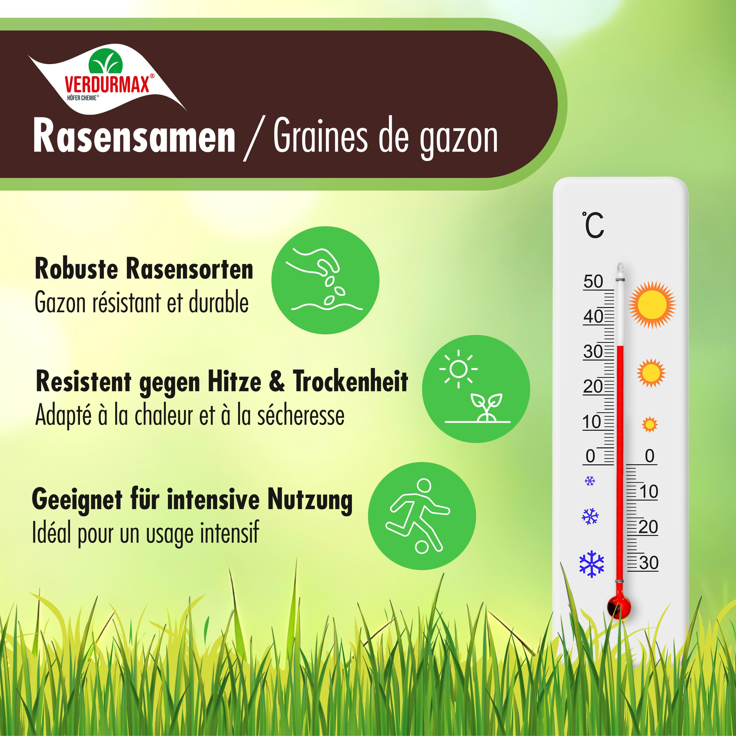 Verdurmax 2 x 5 kg Rasensamen - Hochwertige Mischung für 400m² dichten | strapazierfähigen & schnellkeimenden Sport- und Spielrasen - Trockenresistent & Ideal für Neuanlage, Nachsaat & Reparatur