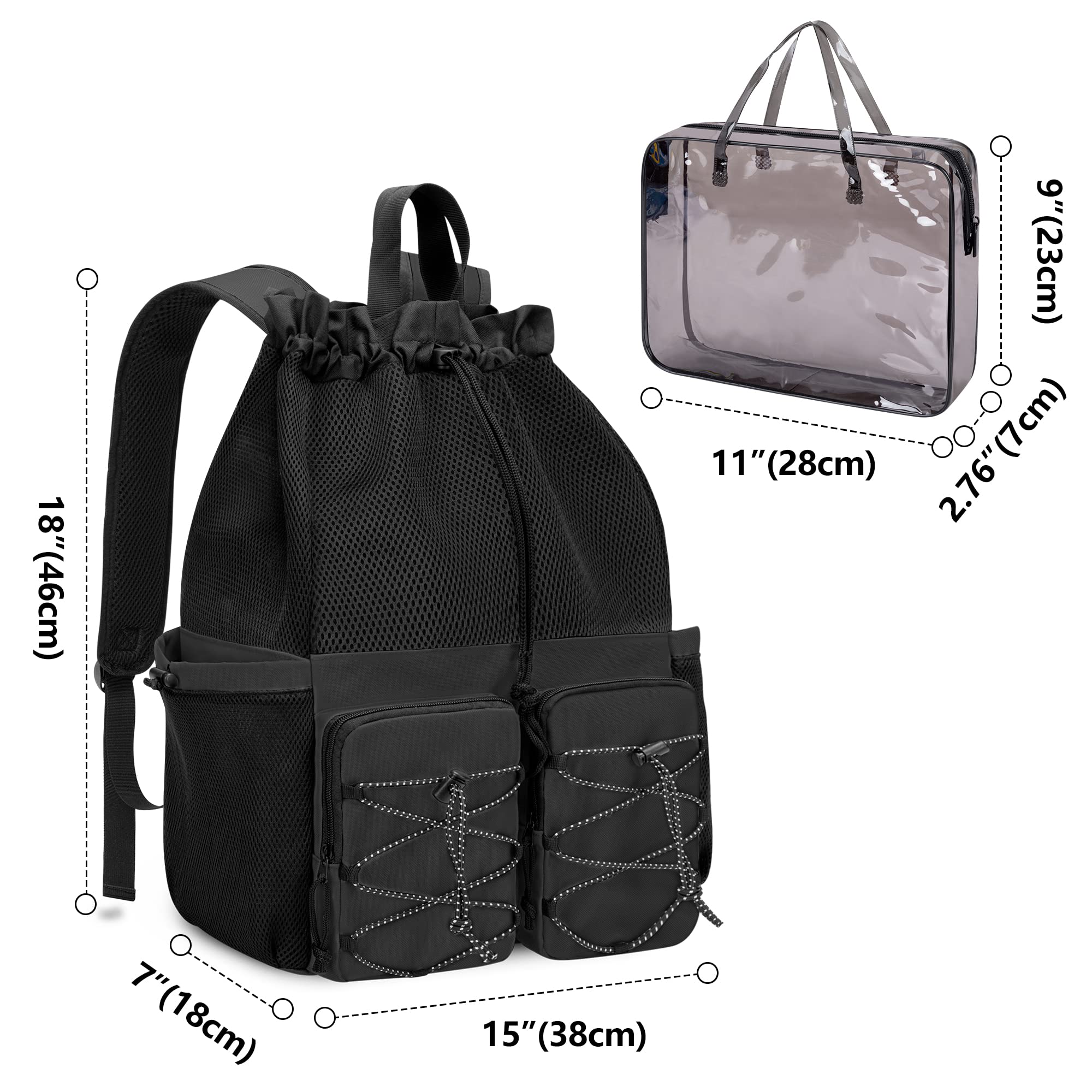 Amazon.com: Fasrom Mesh Beach Bag Backpack with Waterproof