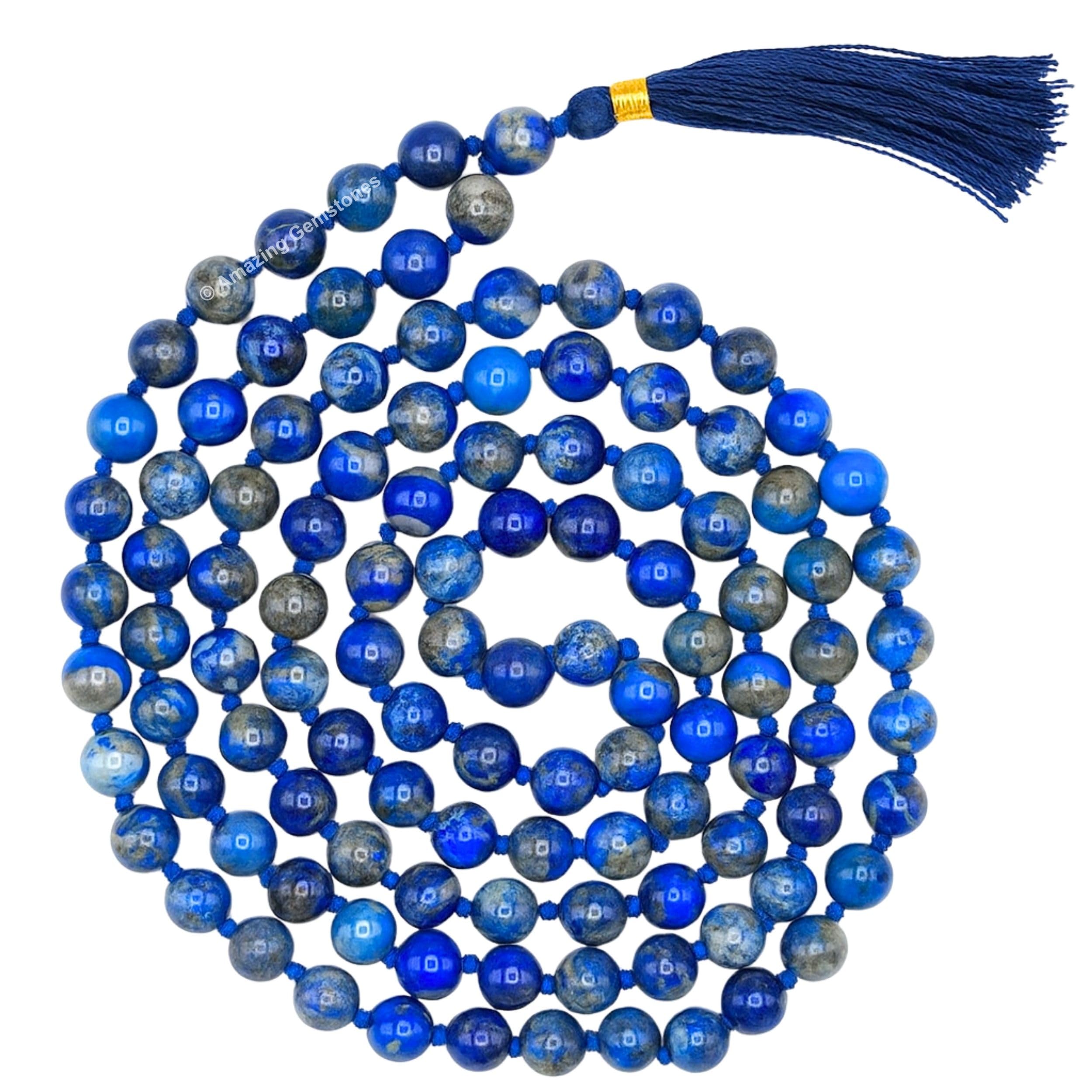 Amazing Gemstone Japa Mala 108 Prayer Beads Necklace and Wrist Mala Bracelet for Meditation