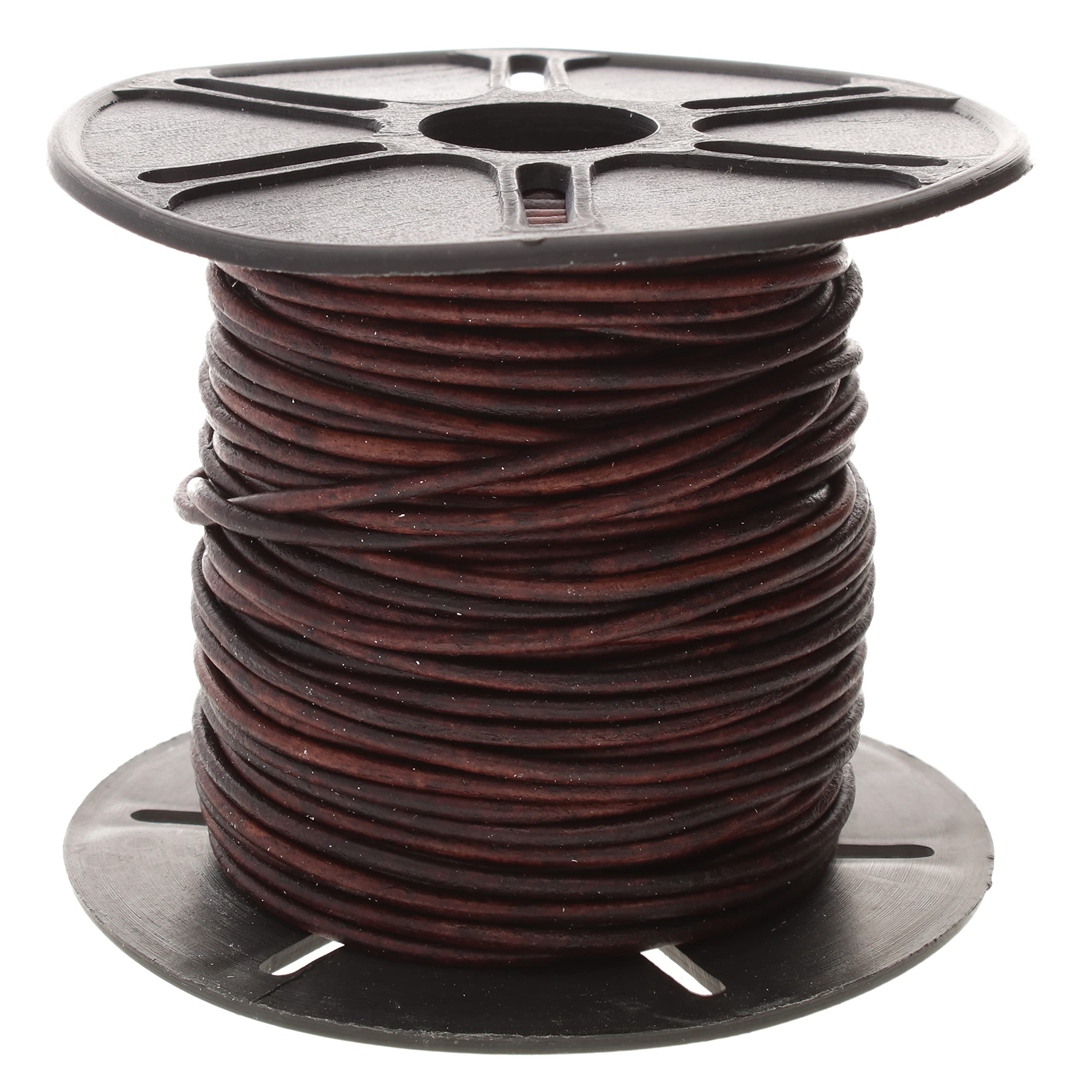 The Beadsmith Leather Cord – Dyed Antique Brown – 1.5mm Spool – 25 Yards/22.86 Meters – Indian Leather Thong Ideal for Braiding, Beading, Necklaces, Fine Lacing, Hair Accessories & DIY Jewelry Making