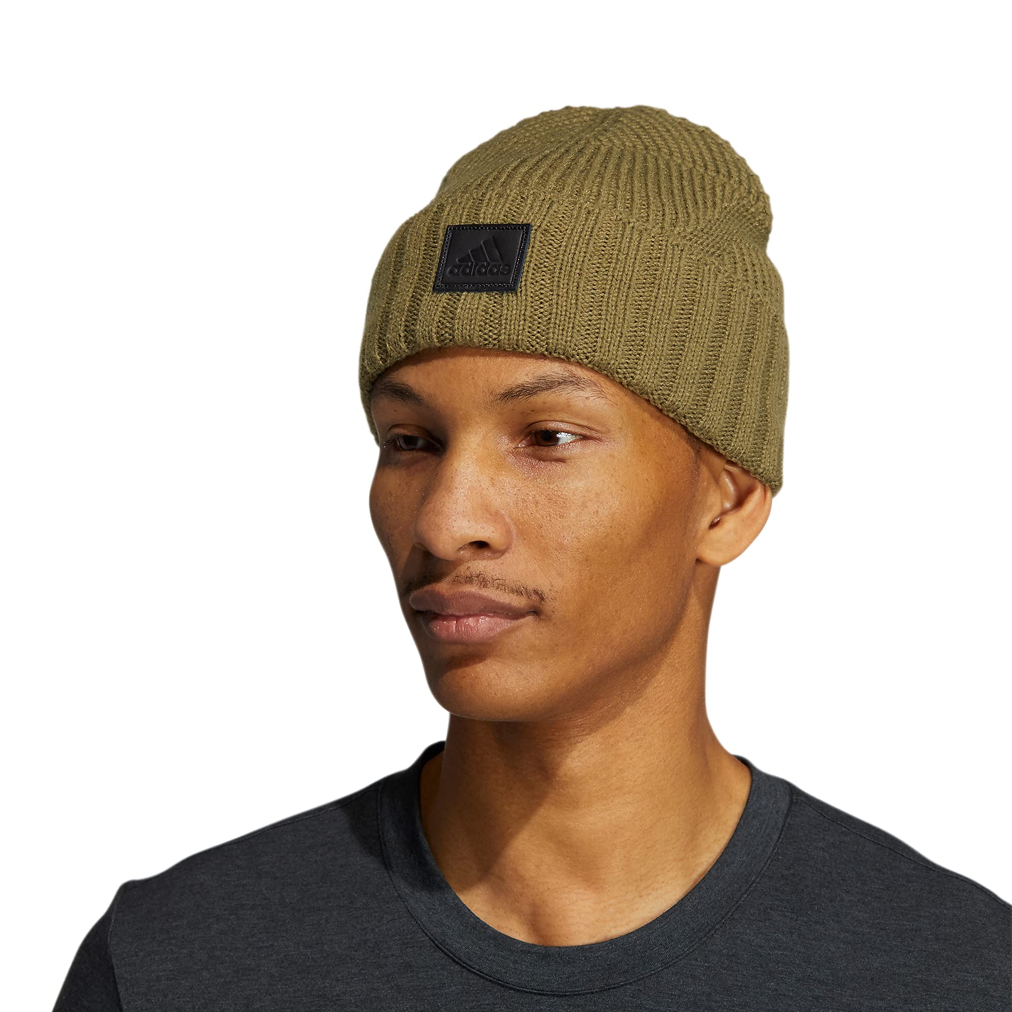 adidas Męska czapka typu beanie z węzłem sosnowym, Orbit zielony/czarny, Rozmiar uniwersalny