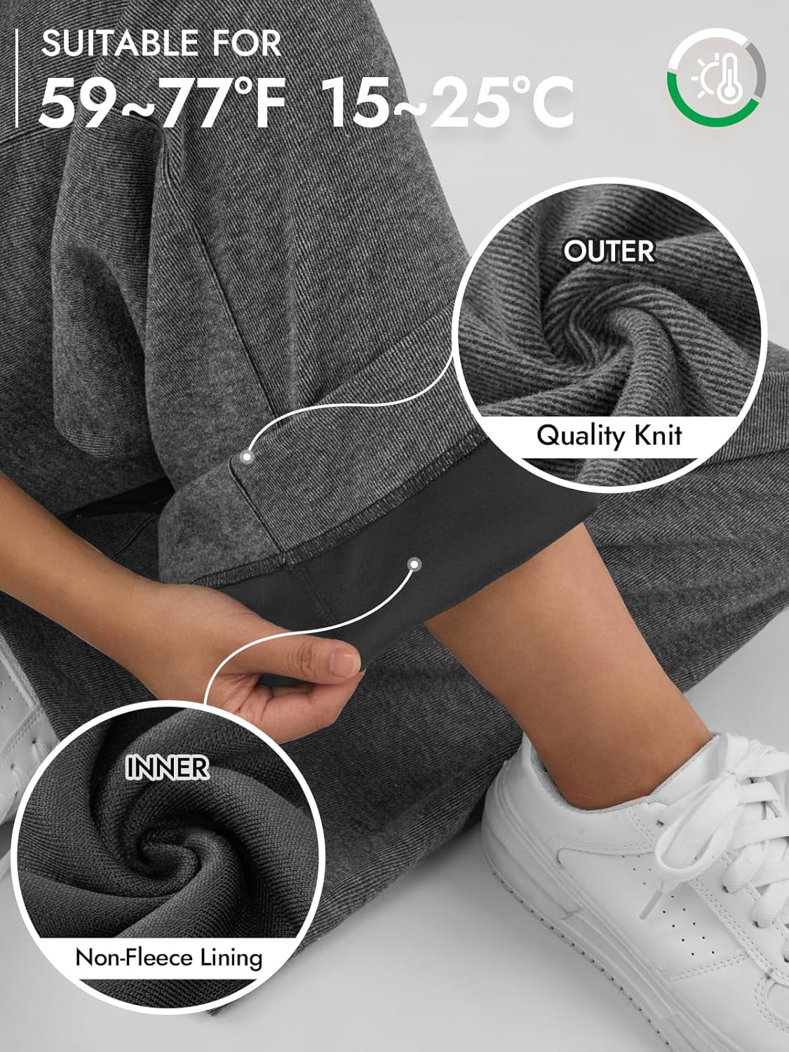 ATHMILE Sweatpants Women Fall Outfits Wide Leg Baggy Pants High-Waisted Drawstring Sweat Pants Fashion Joggers with Pocket - Image 2